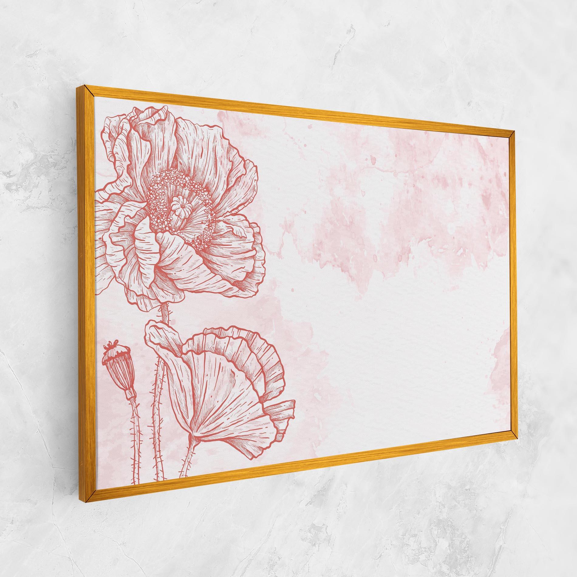 Tablou Canvas Red Poppy Line mockup 1