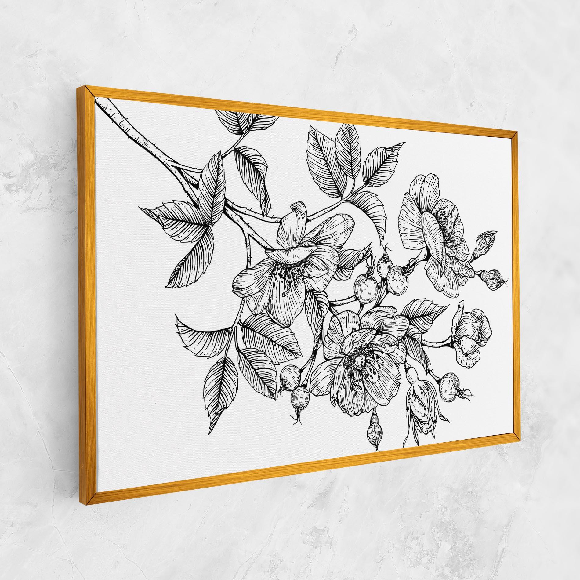 Tablou Canvas Rose Black Line mockup 1