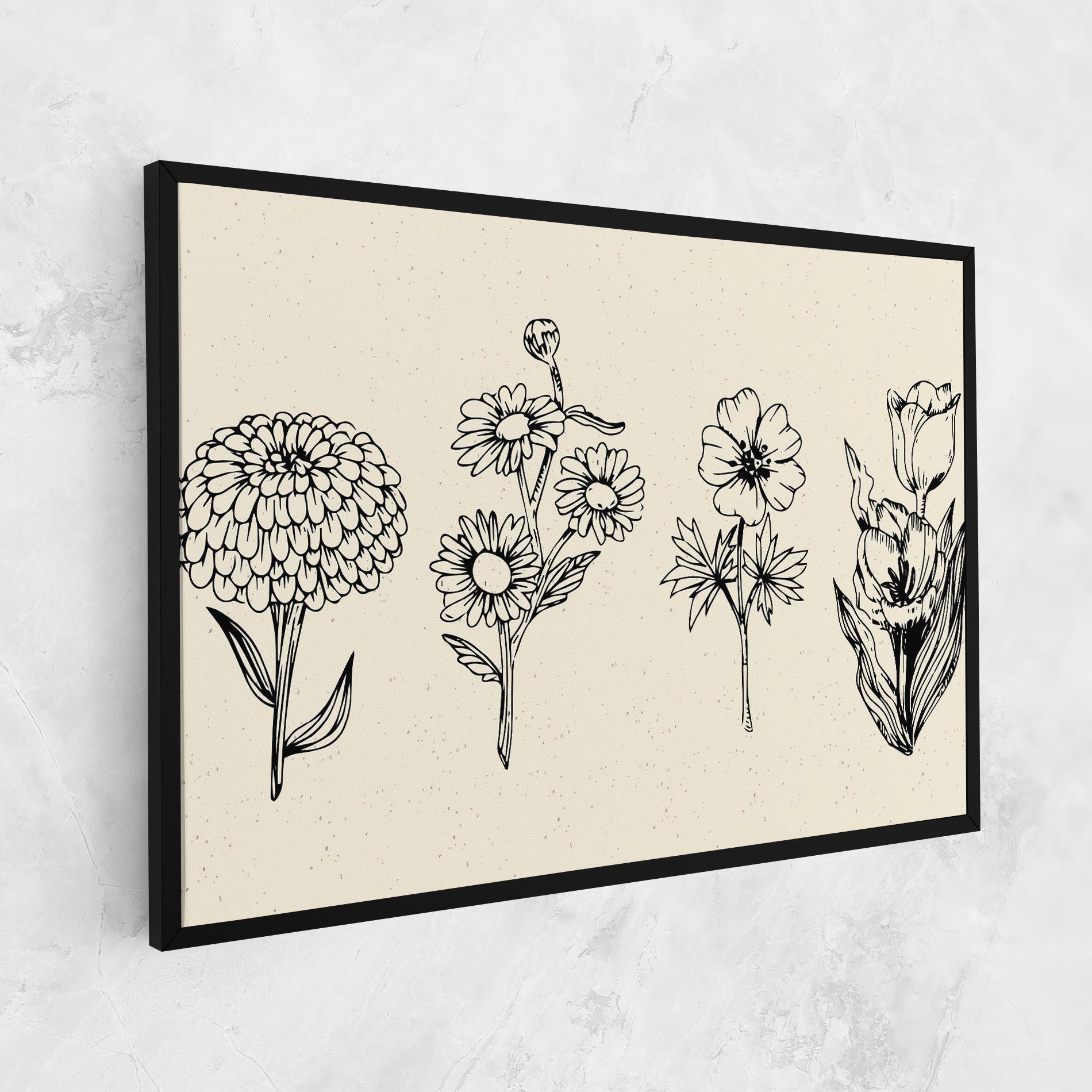 Tablou Canvas Black Line Cream mockup 1