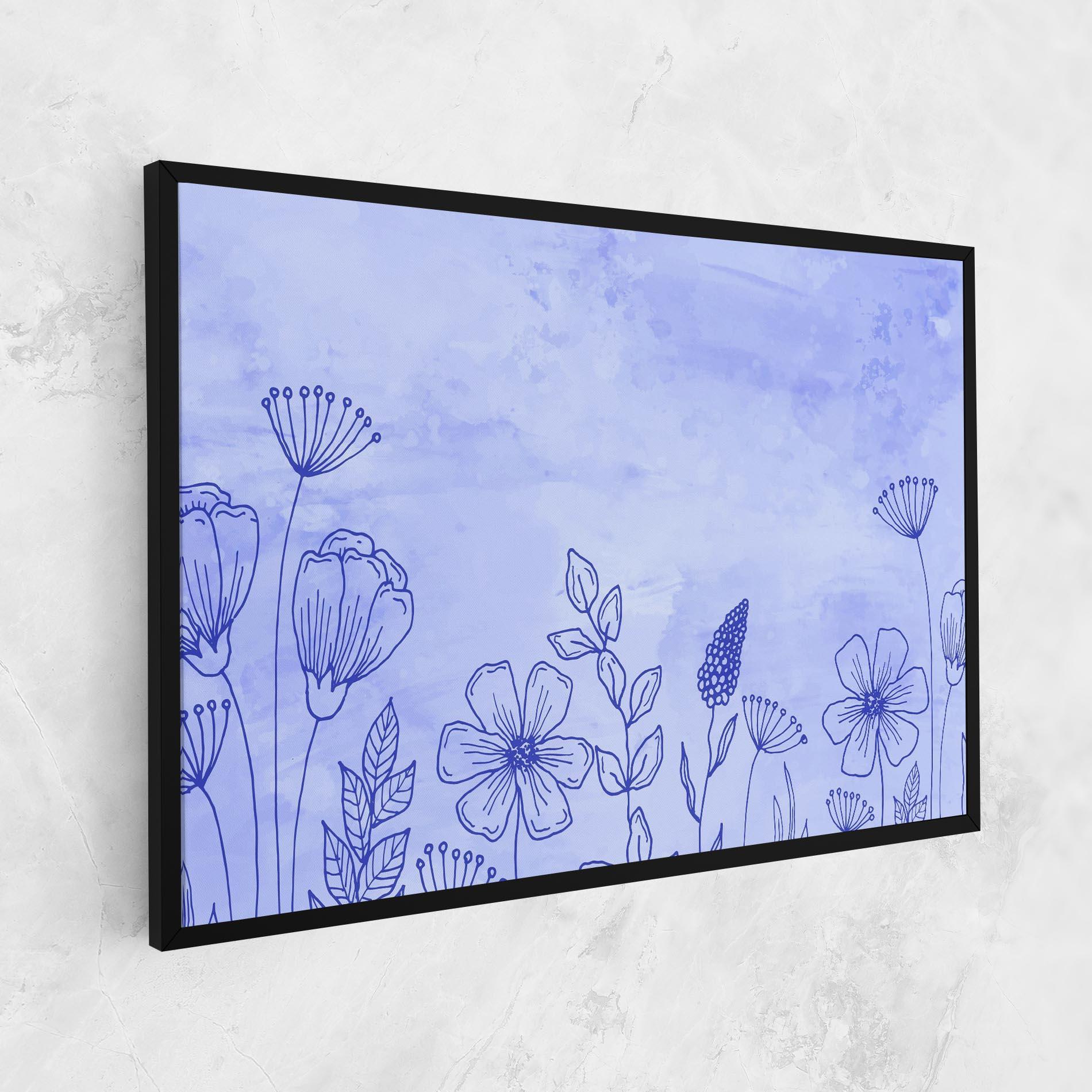 Tablou Canvas Blue Line Plant mockup 1