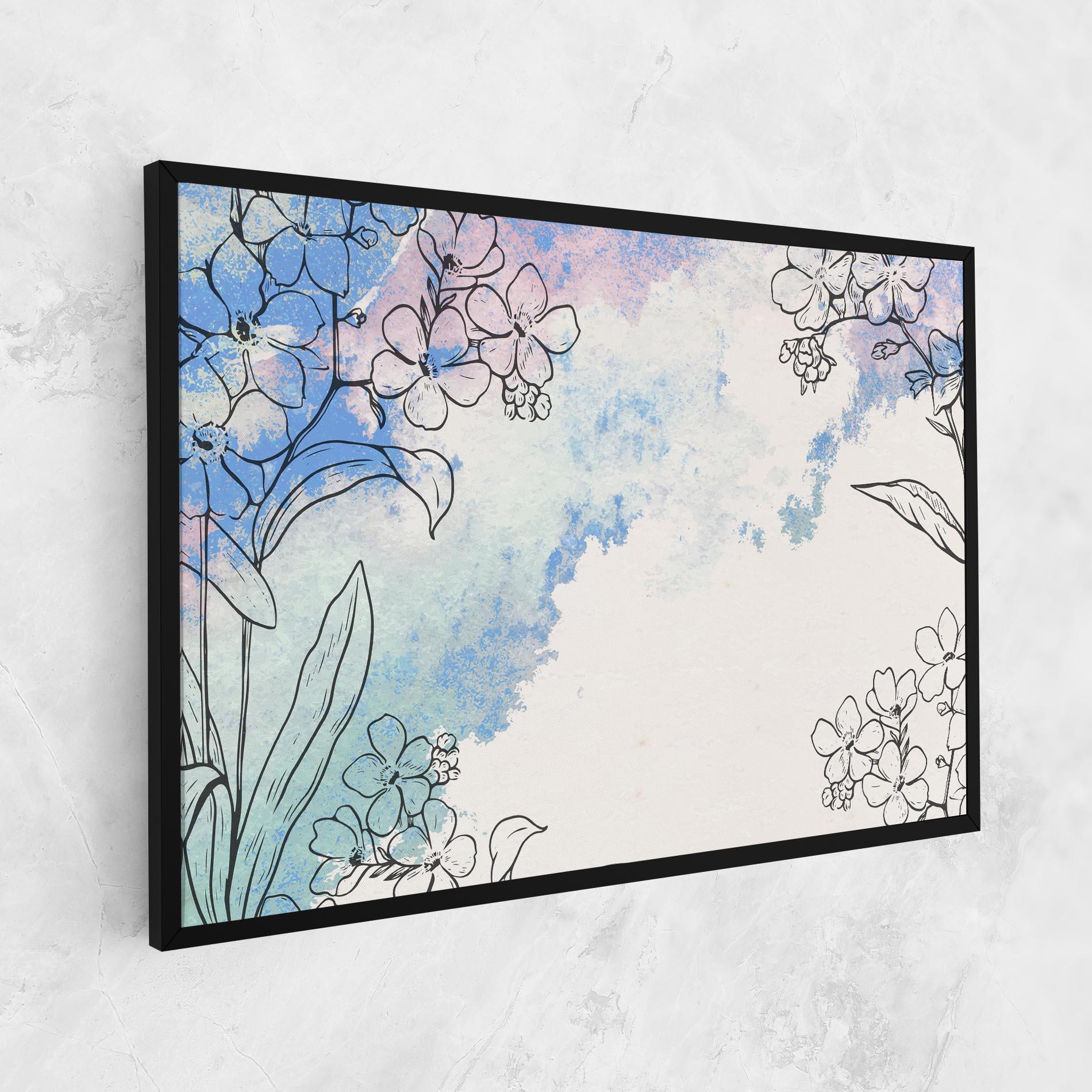 Tablou Canvas Blue Watercolor Flower mockup 1