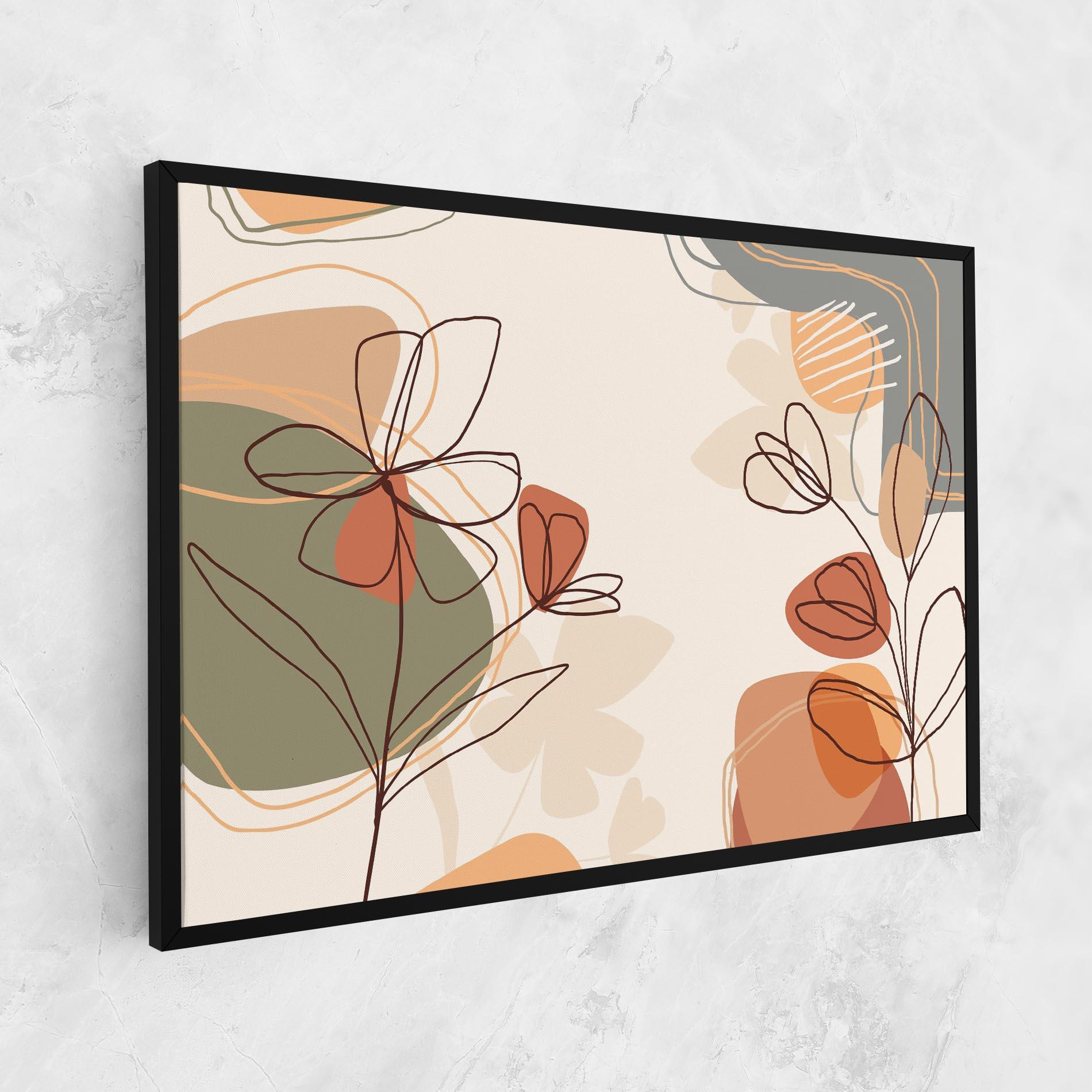 Tablou Canvas Brown Line Plants mockup 1