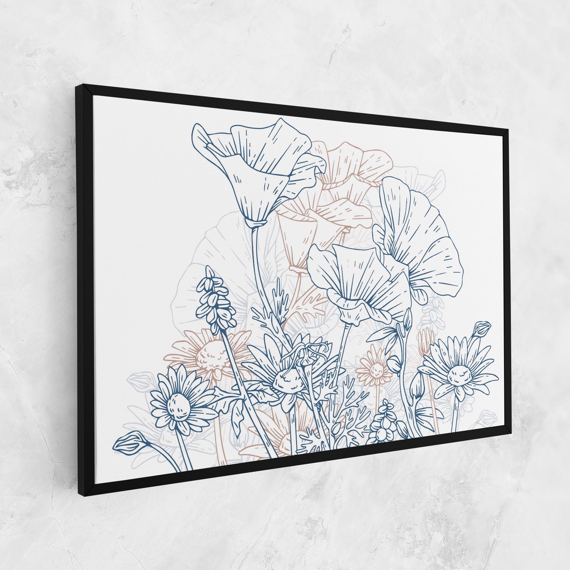 Tablou Canvas Cream Blue Line mockup 1