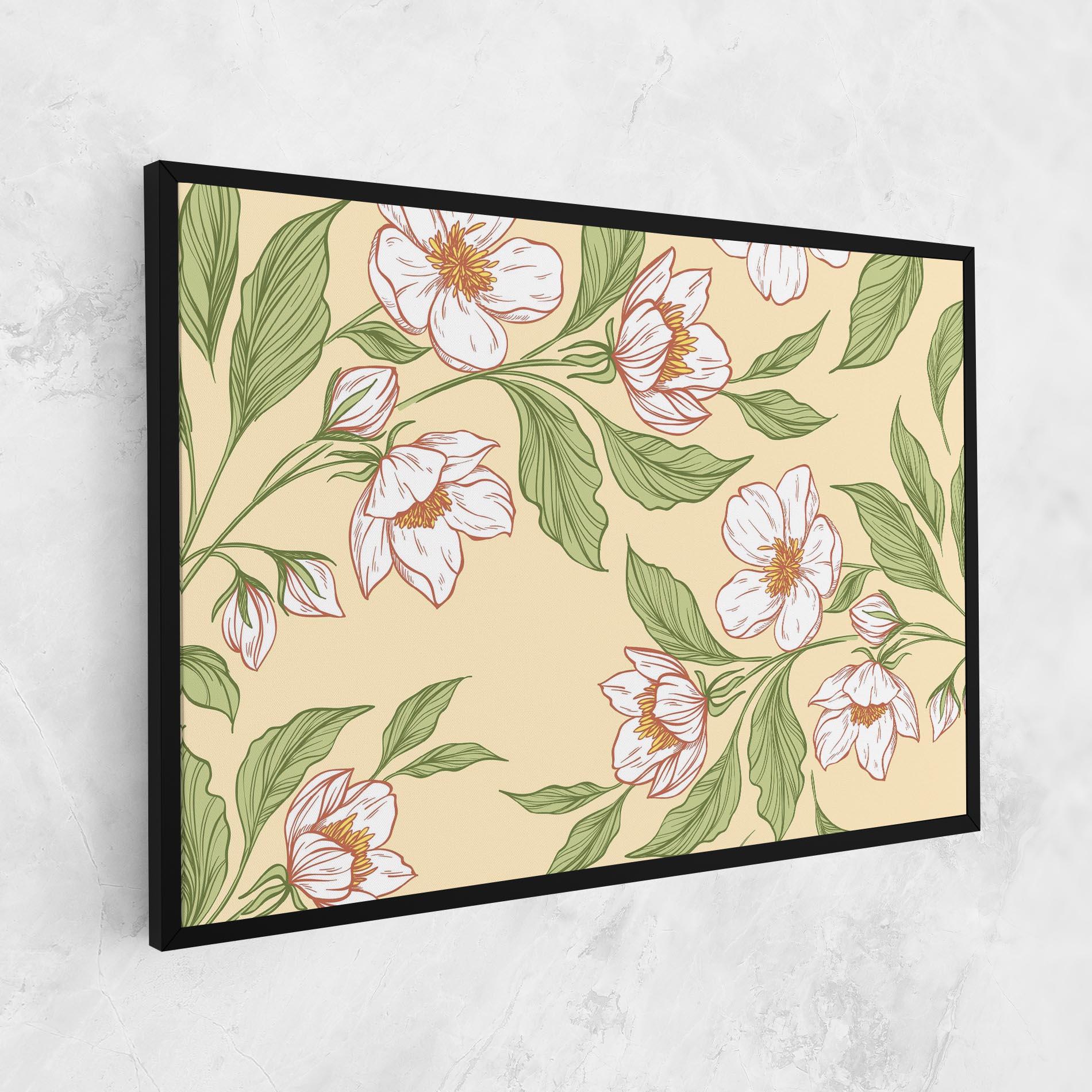 Tablou Canvas Cream Flower White mockup 1