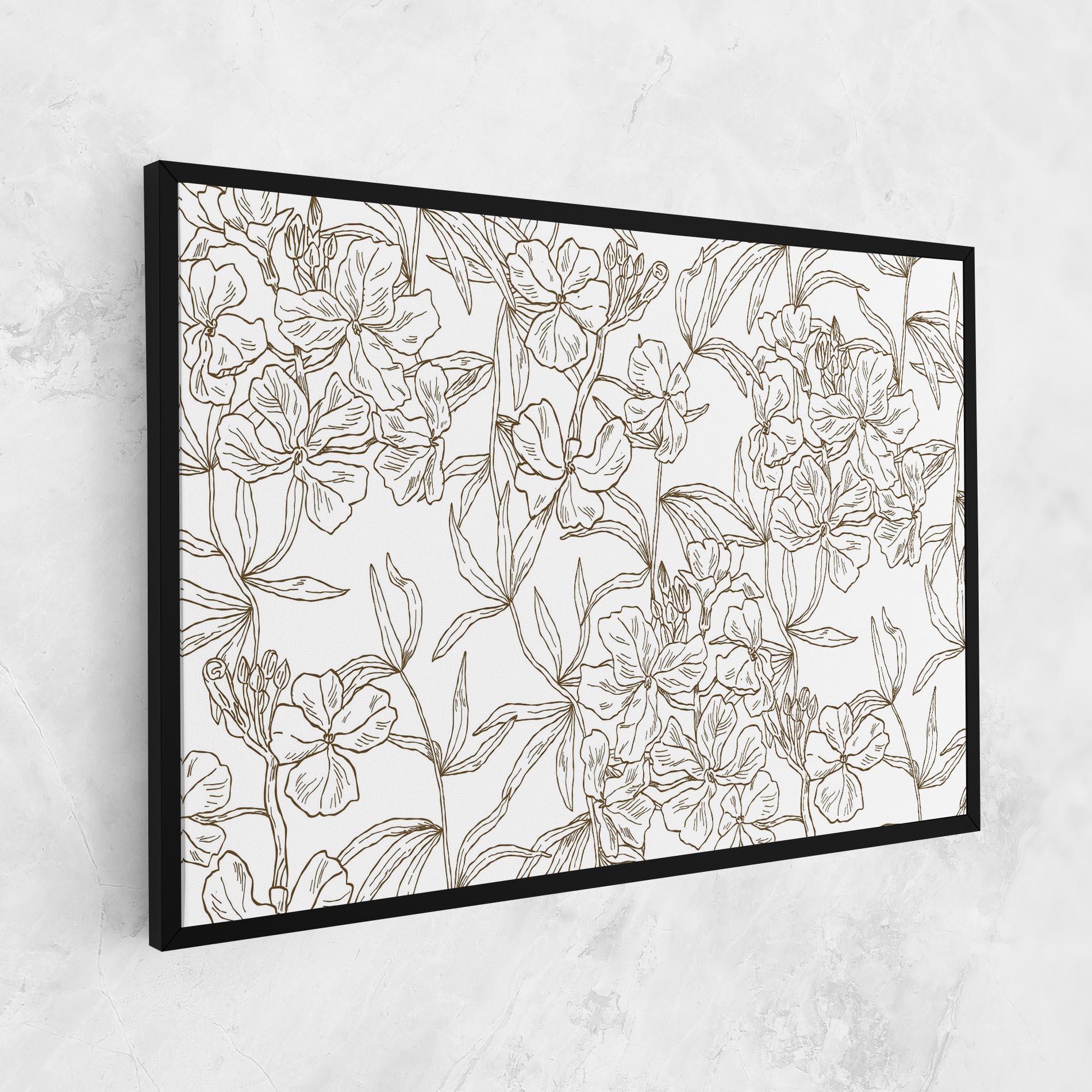 Tablou Canvas Flower Brown Line mockup 1
