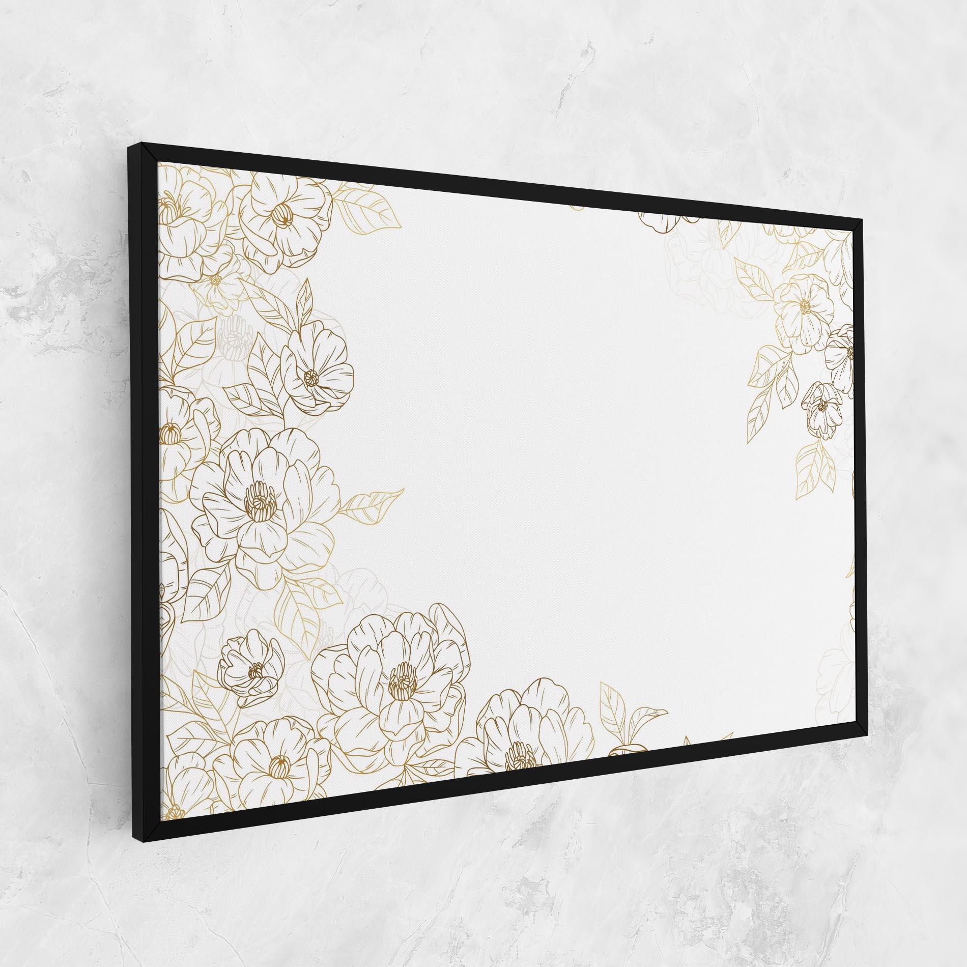 Tablou Canvas Flower Gold Line mockup 1