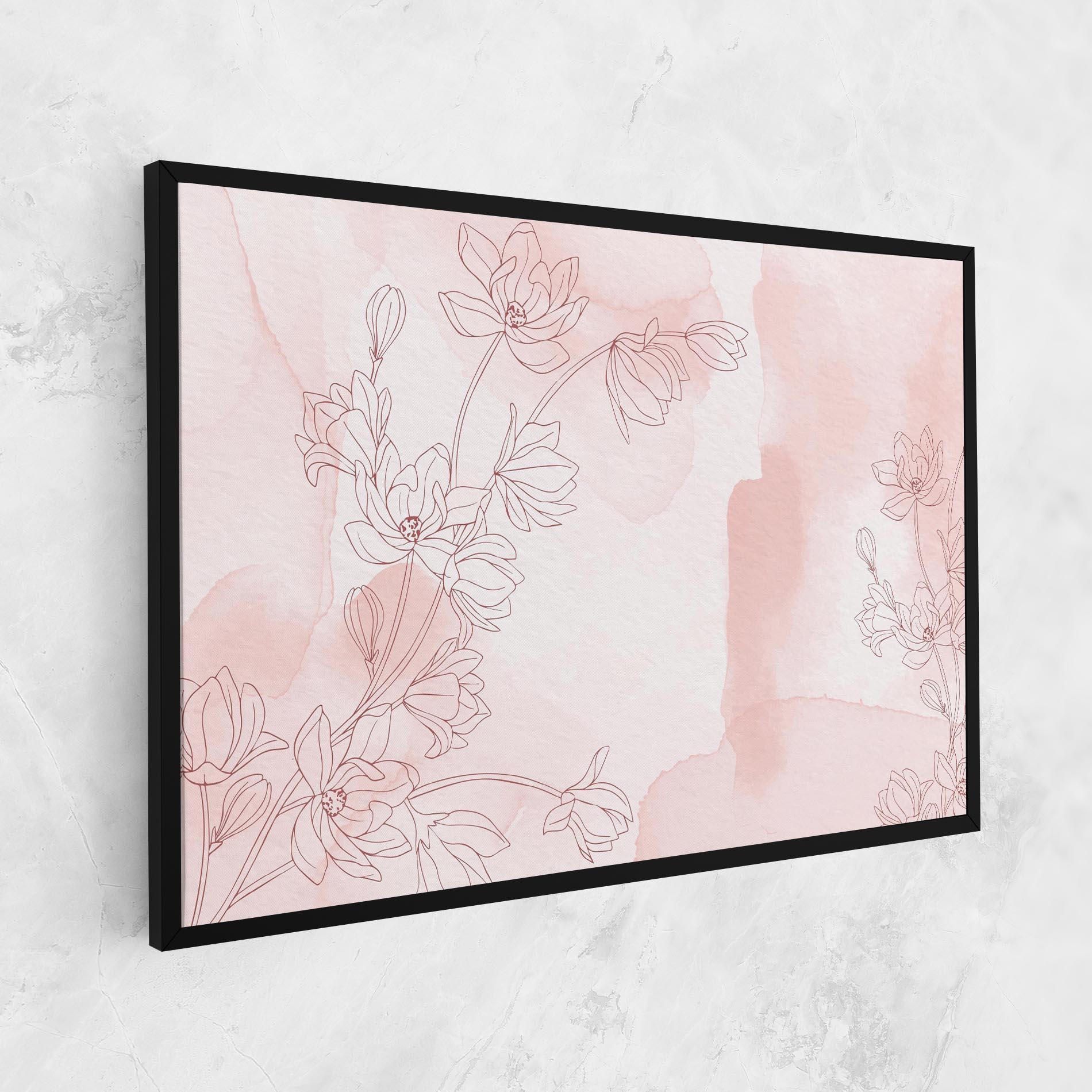 Tablou Canvas Pink Flower Line mockup 1