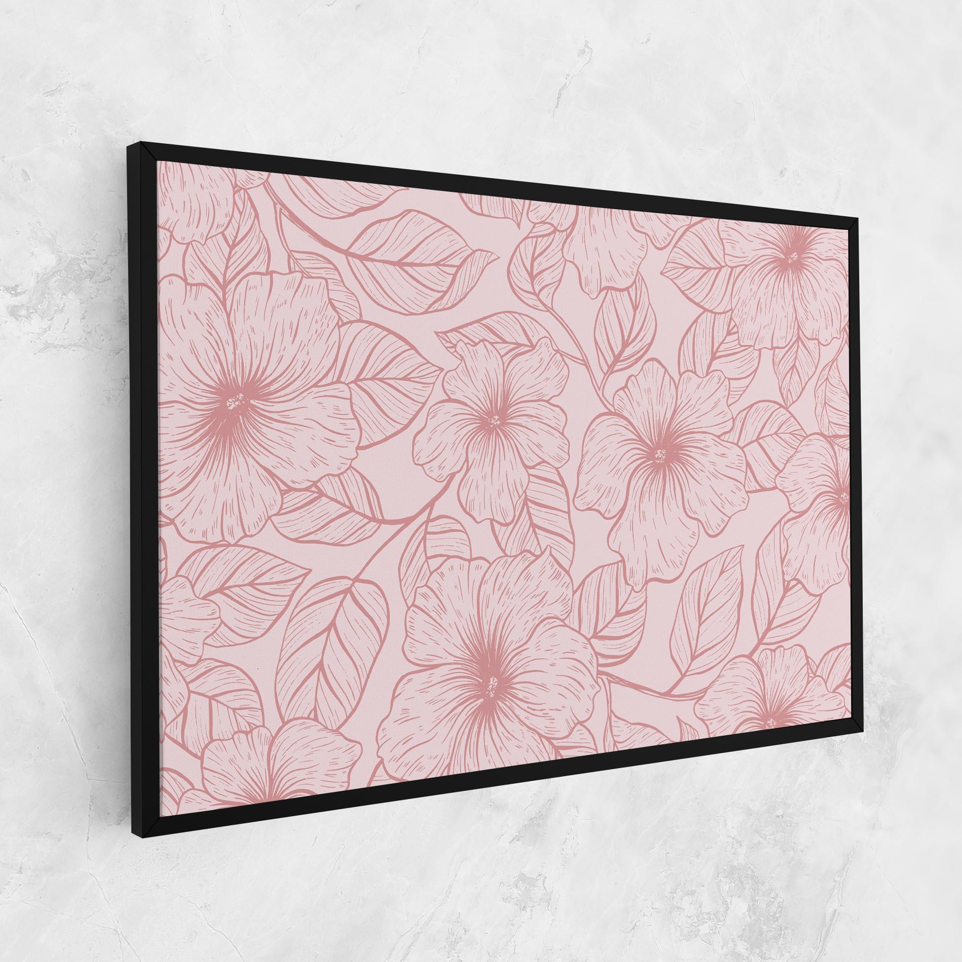 Tablou Canvas Pink Line Flower mockup 1