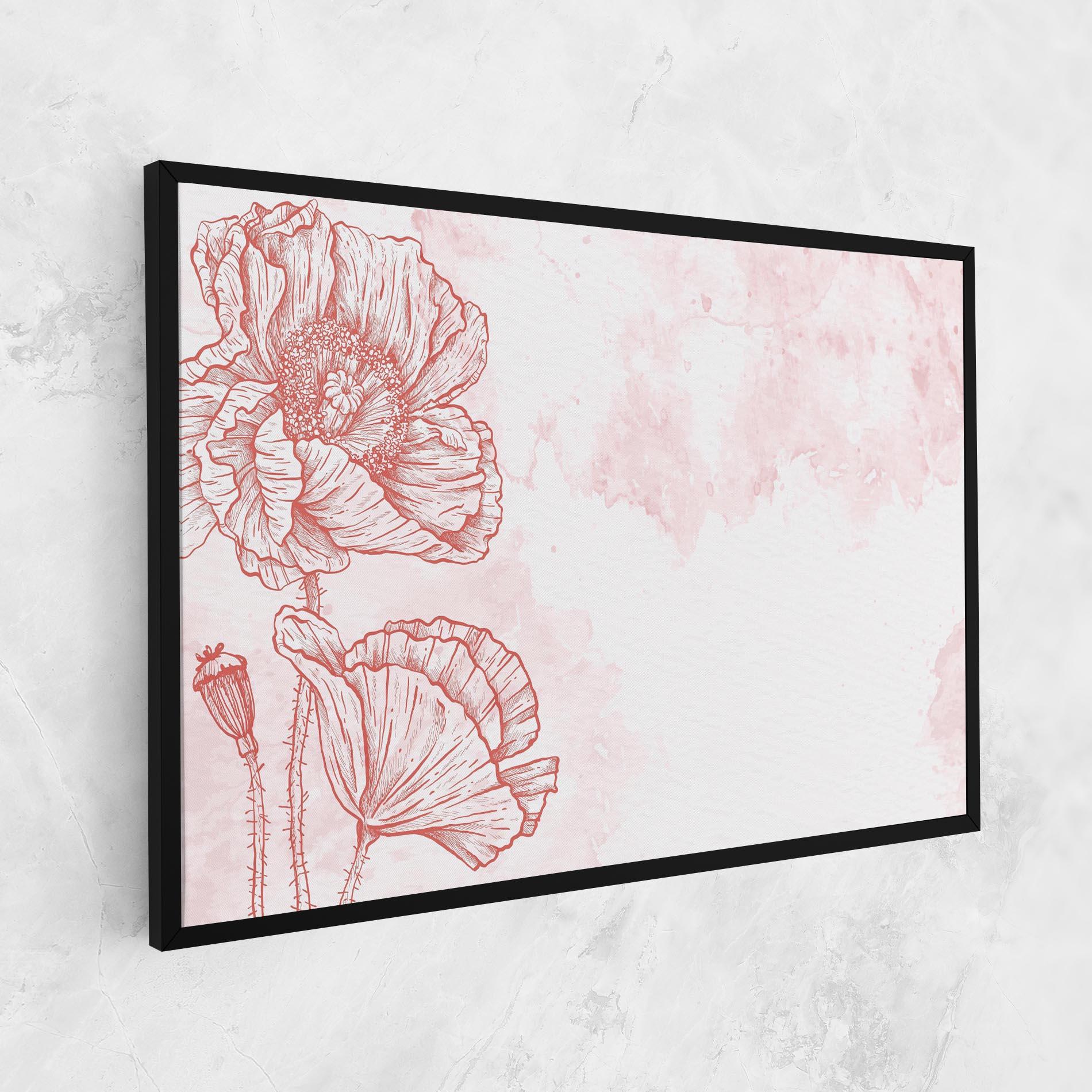 Tablou Canvas Red Poppy Line mockup 1