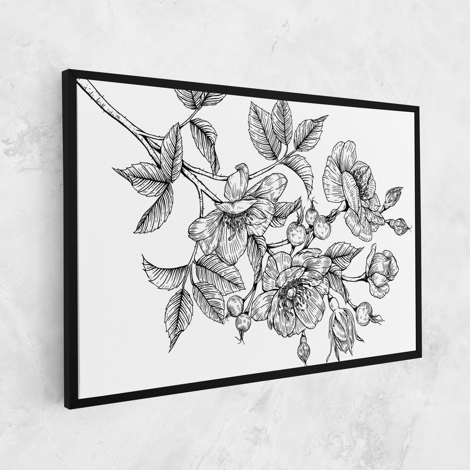 Tablou Canvas Rose Black Line mockup 1