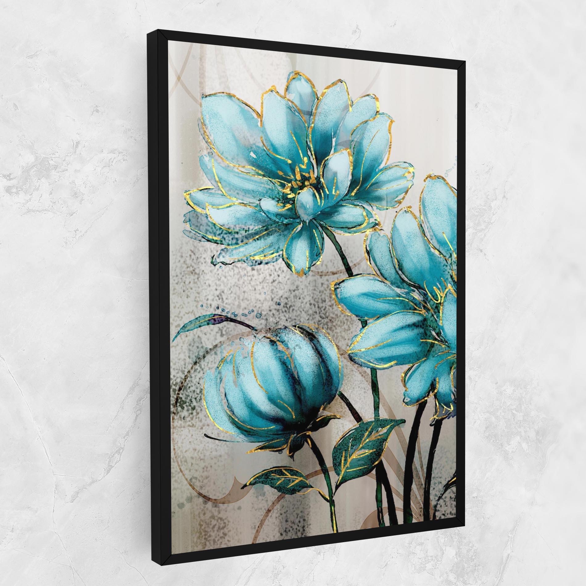 Tablou Canvas Bujori Albastri mockup 1