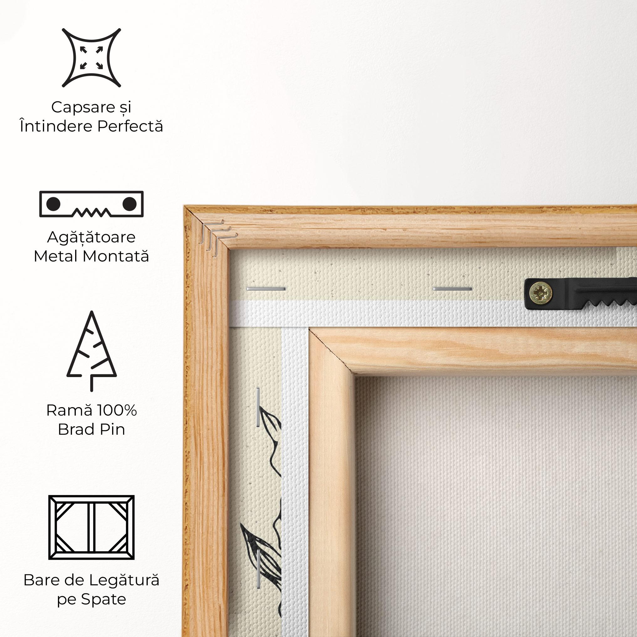 Tablou Canvas Black Line Cream mockup 5