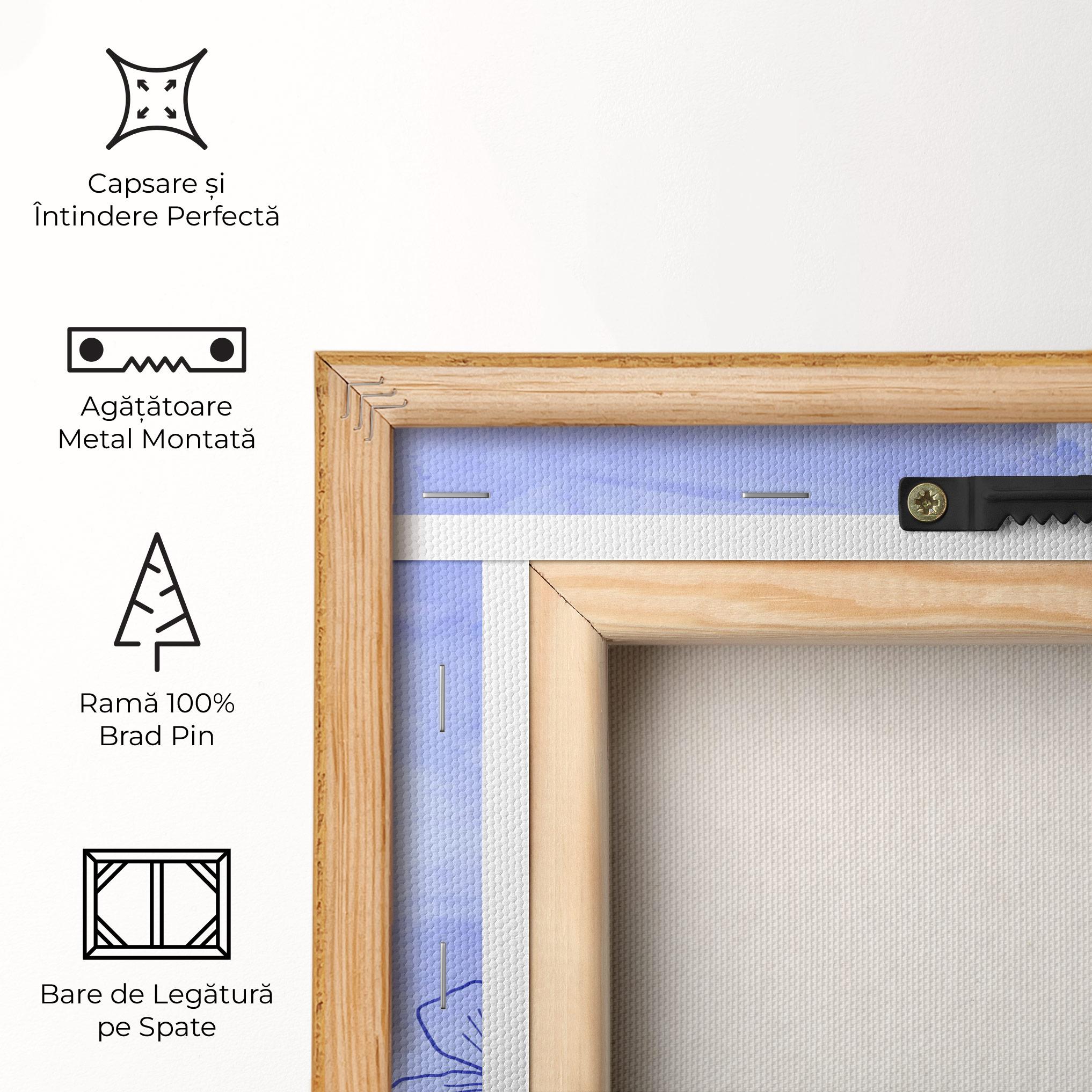 Tablou Canvas Blue Line Plant mockup 5