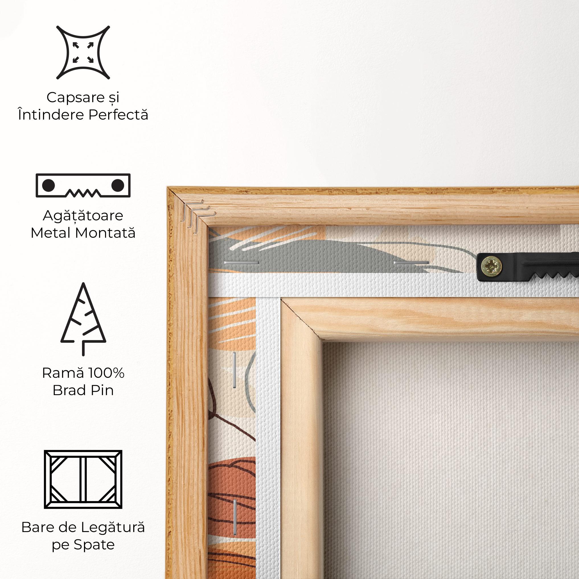 Tablou Canvas Brown Line Plants mockup 5