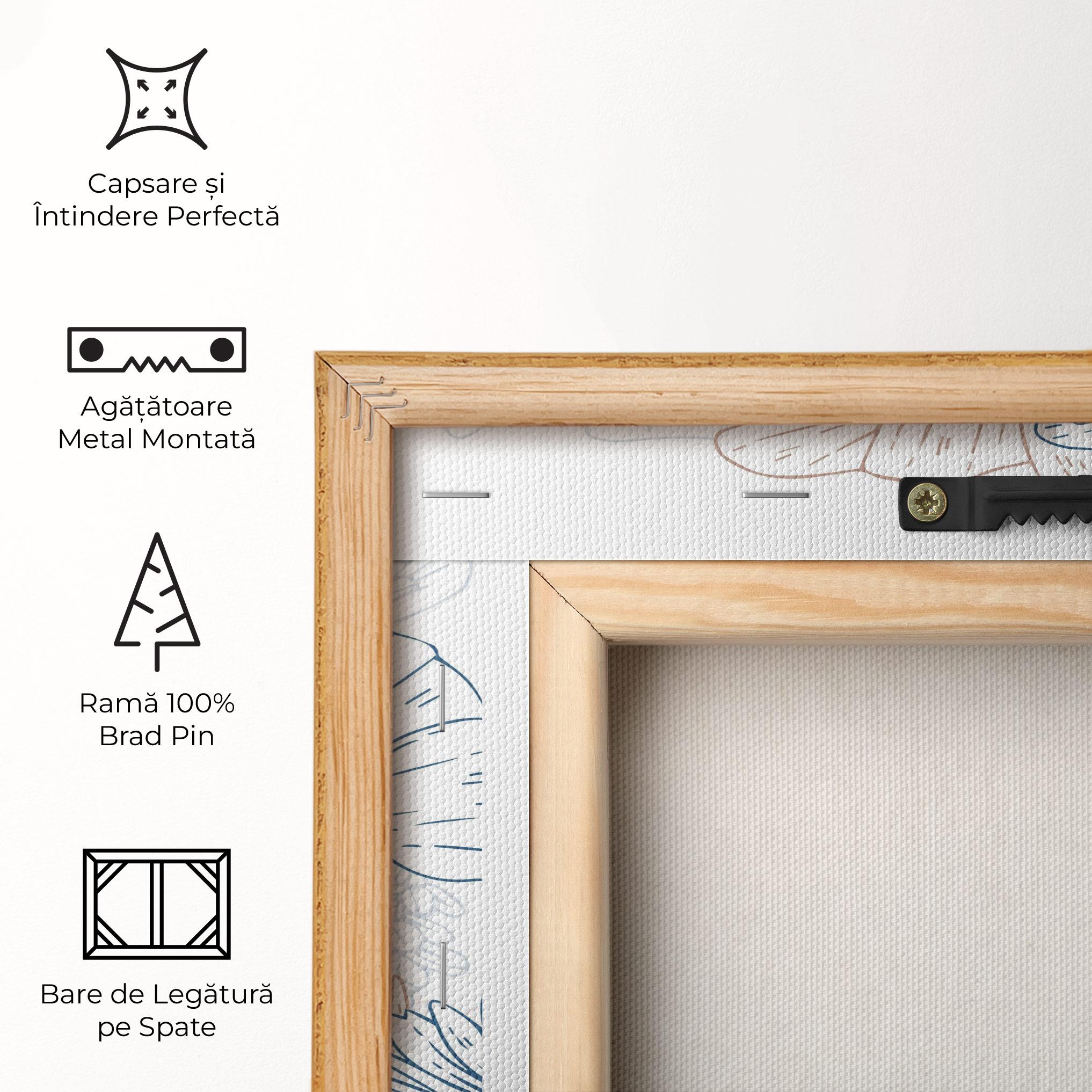 Tablou Canvas Cream Blue Line mockup 5