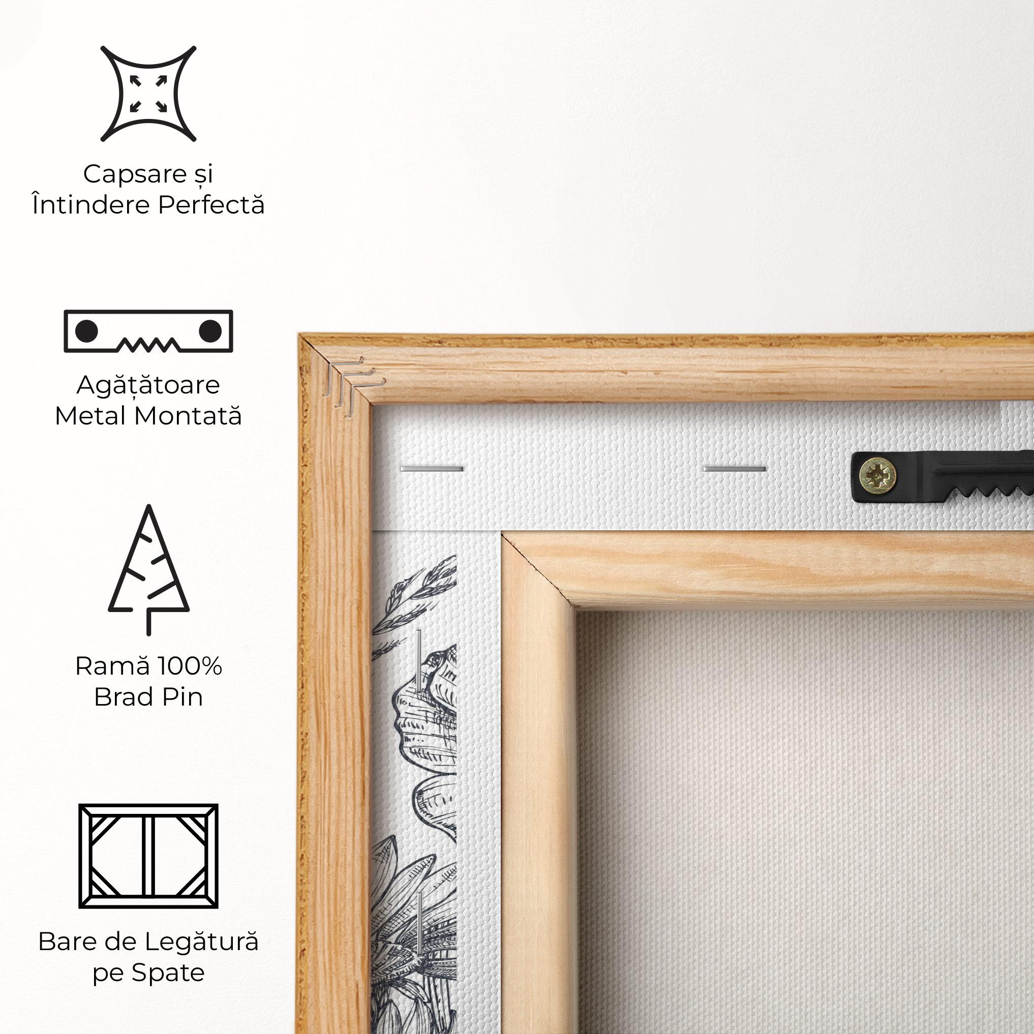 Tablou Canvas Flower Grey Line mockup 5