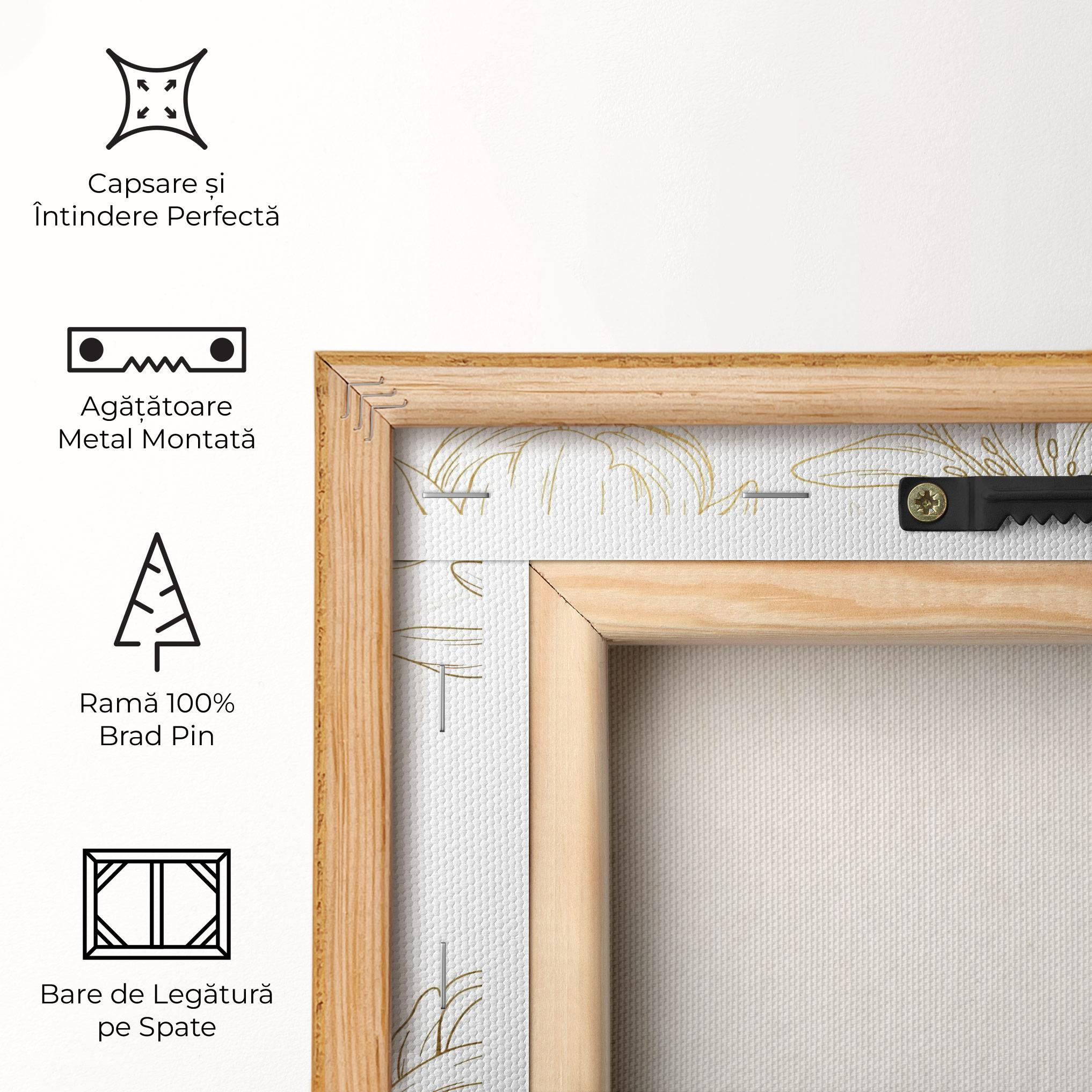 Tablou Canvas Gold Line Flower mockup 5