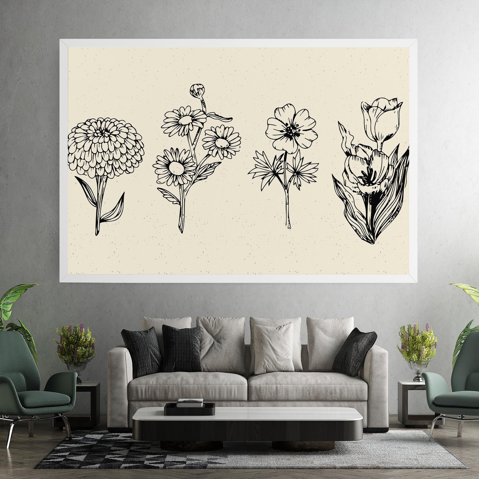 Tablou Canvas Black Line Cream mockup 7