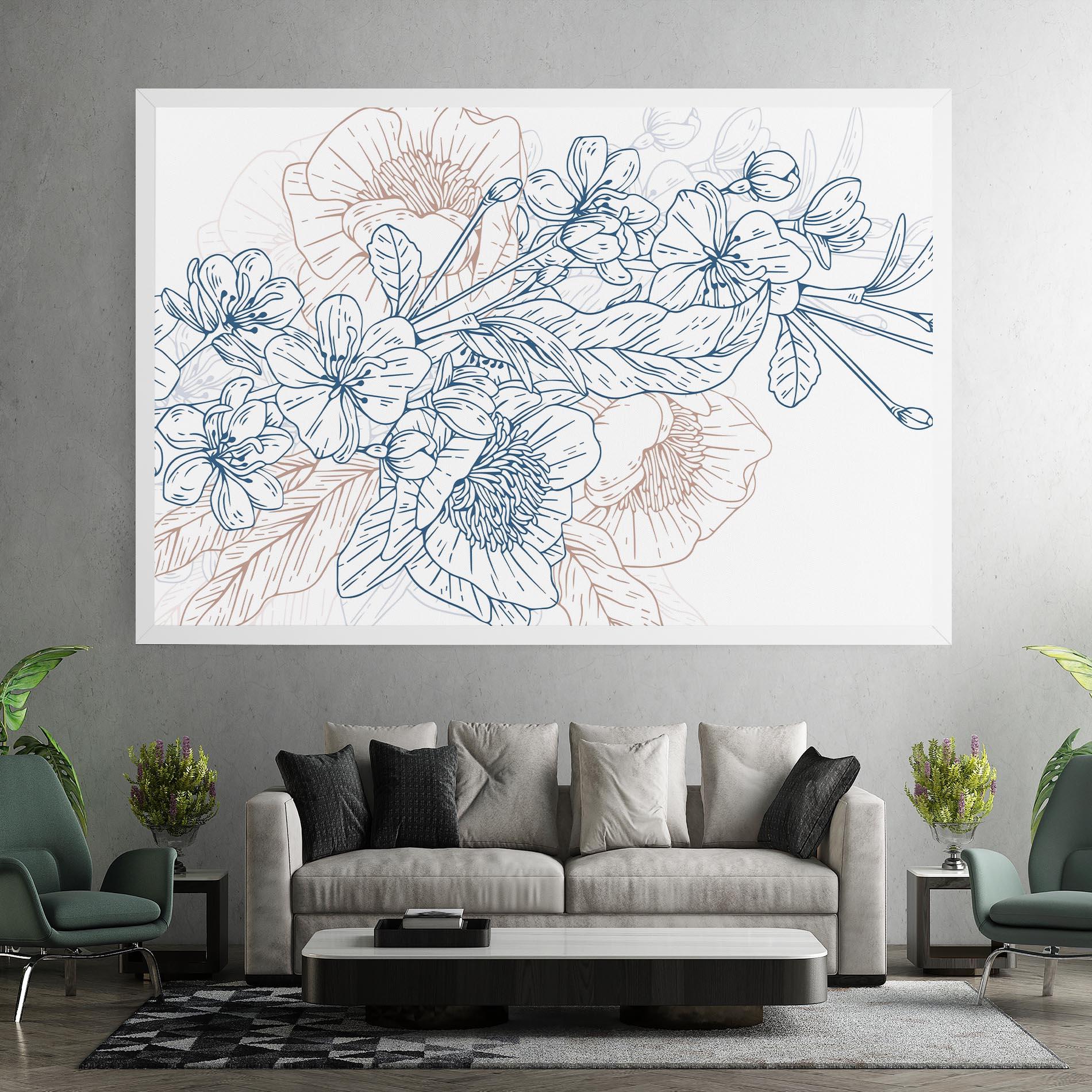 Tablou Canvas Blue Cream Line mockup 7