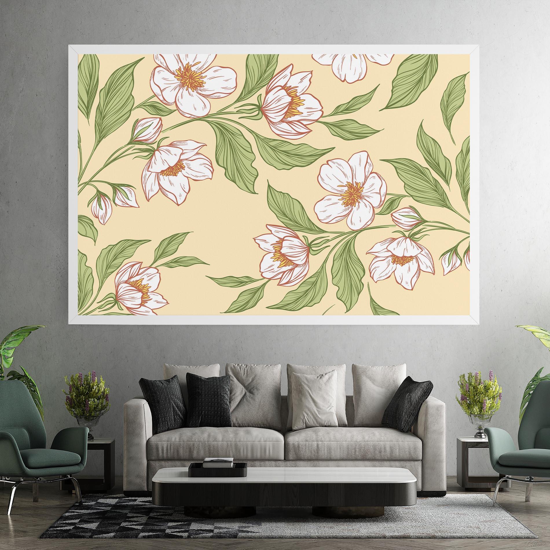 Tablou Canvas Cream Flower White mockup 7