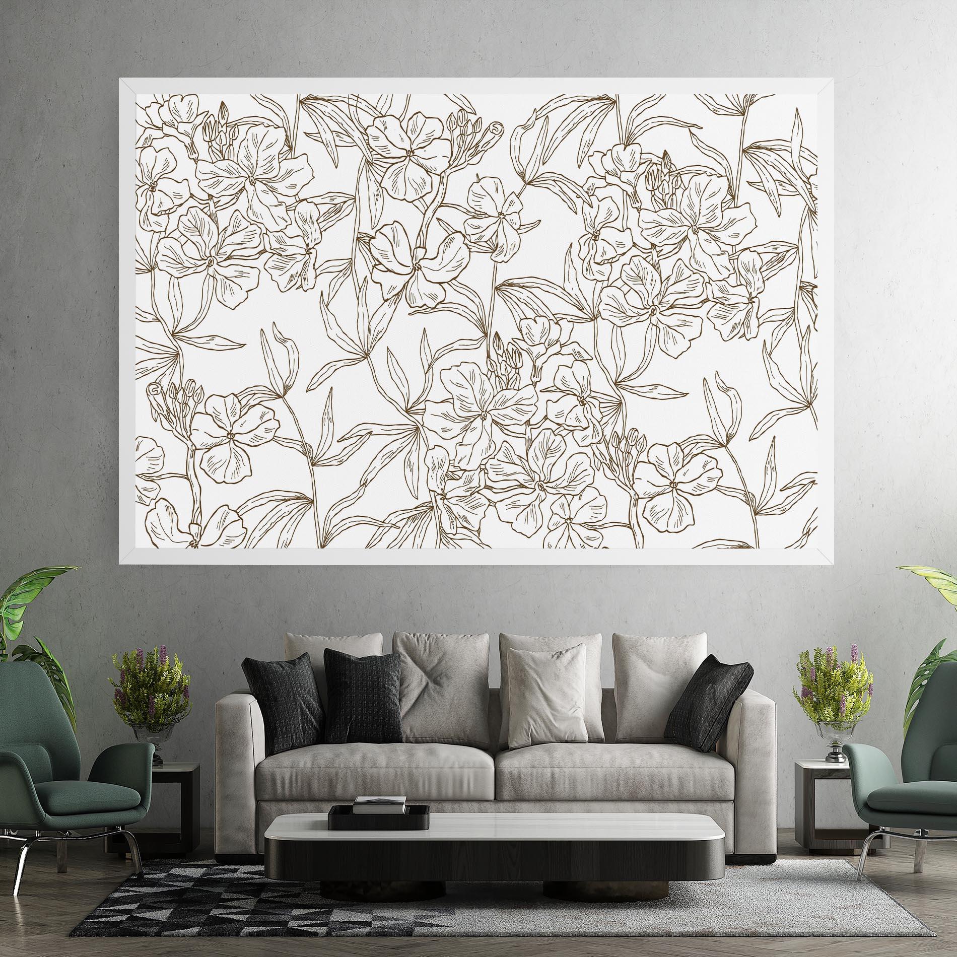 Tablou Canvas Flower Brown Line mockup 7