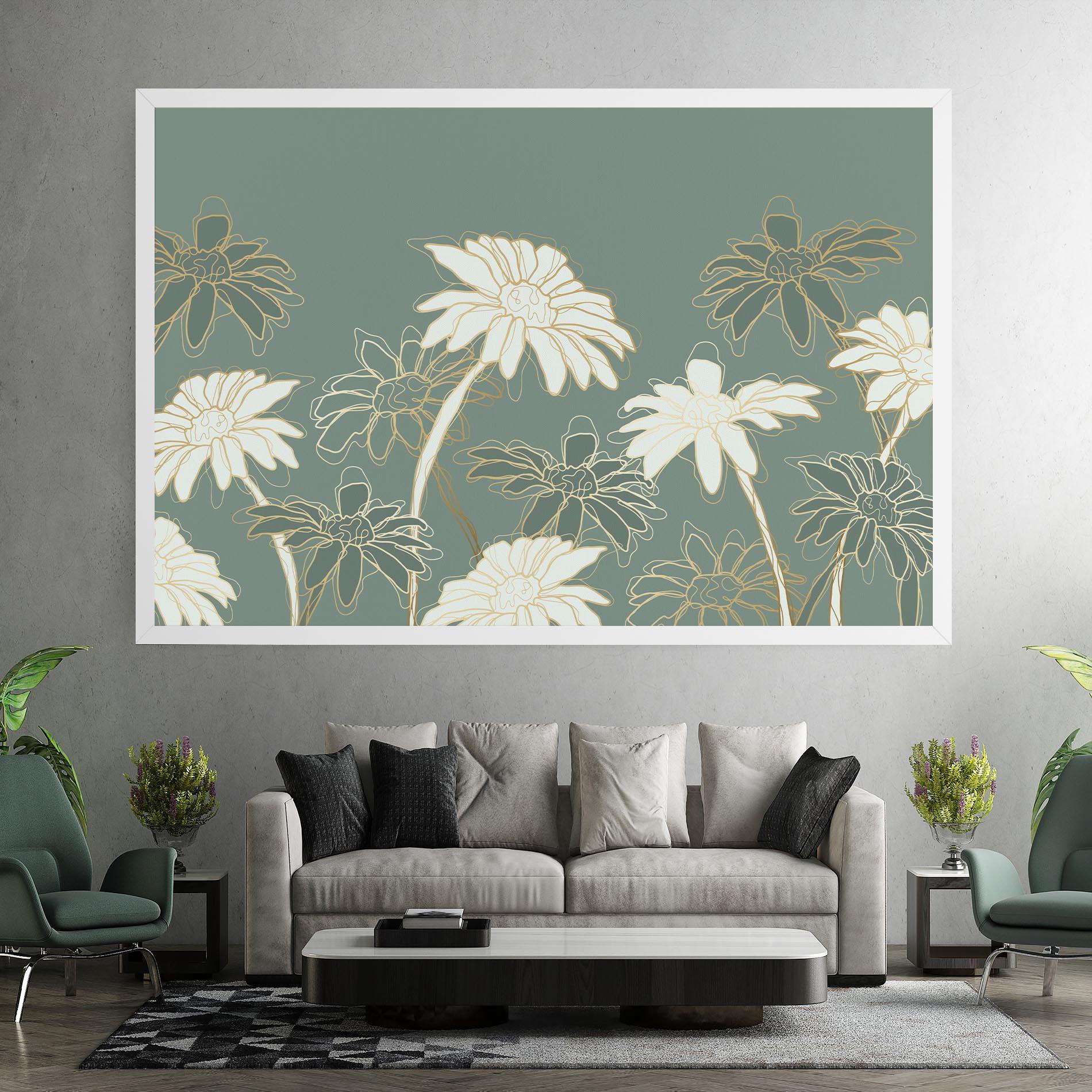 Tablou Canvas Gold Green Line mockup 7