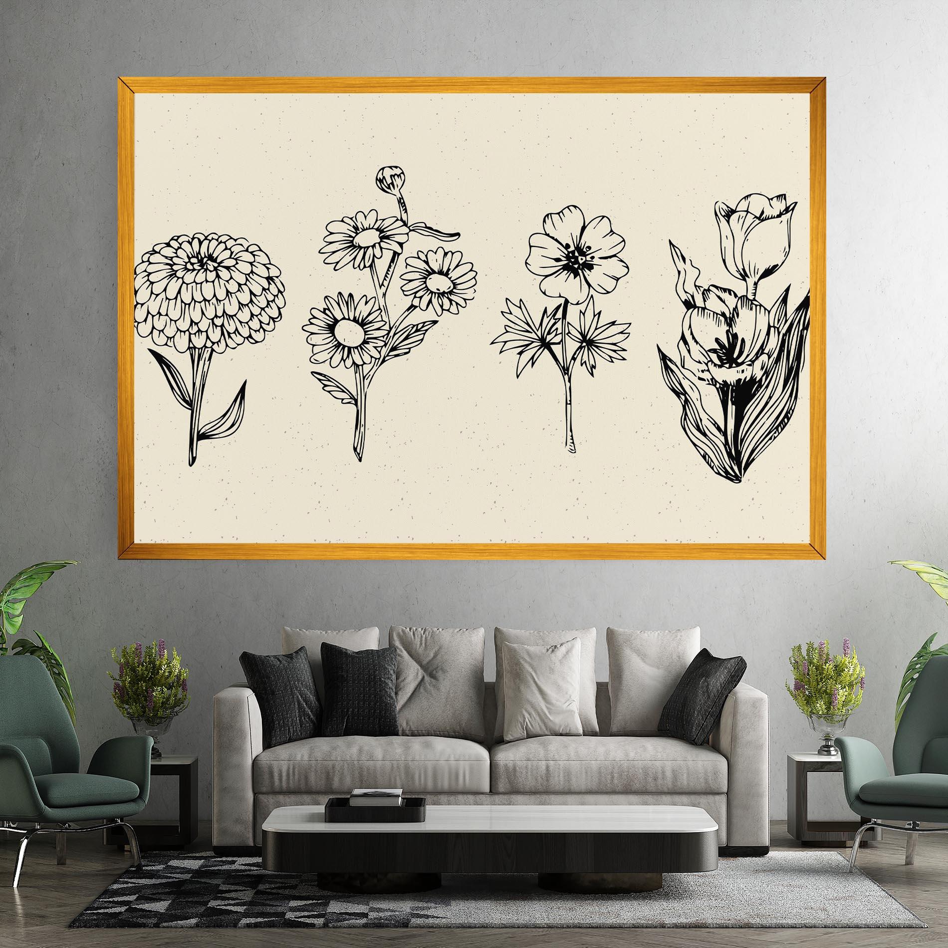 Tablou Canvas Black Line Cream mockup 7