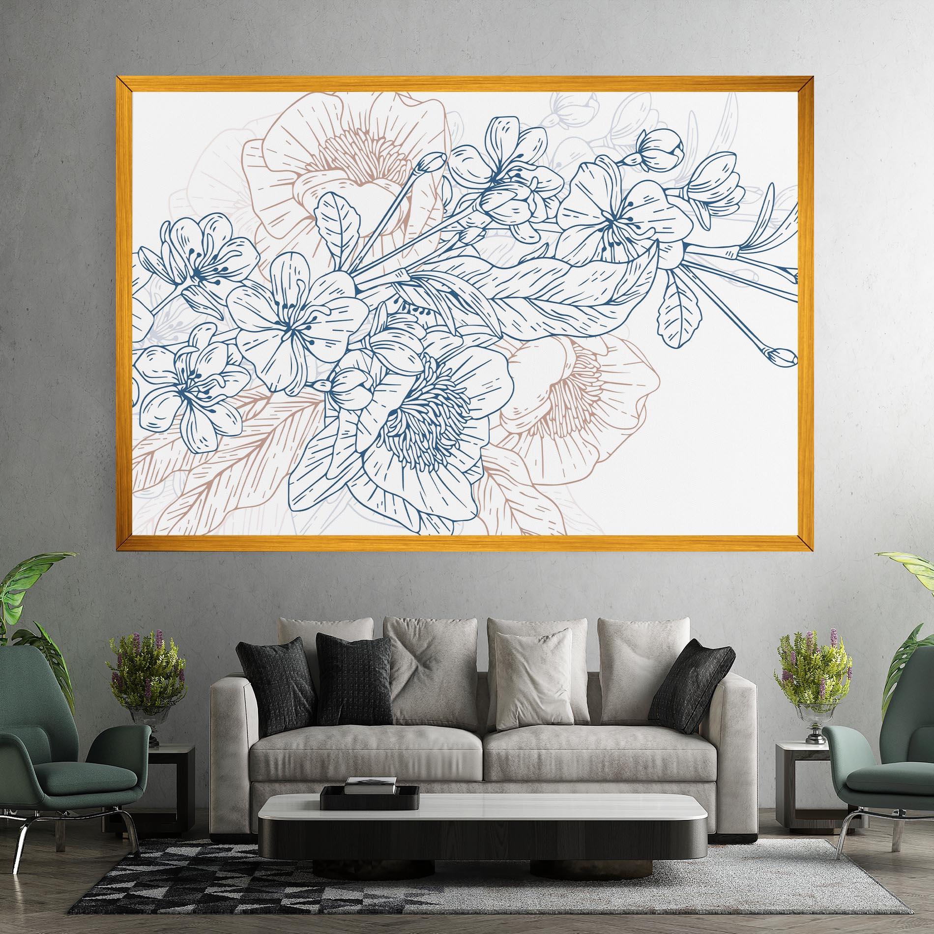 Tablou Canvas Blue Cream Line mockup 7