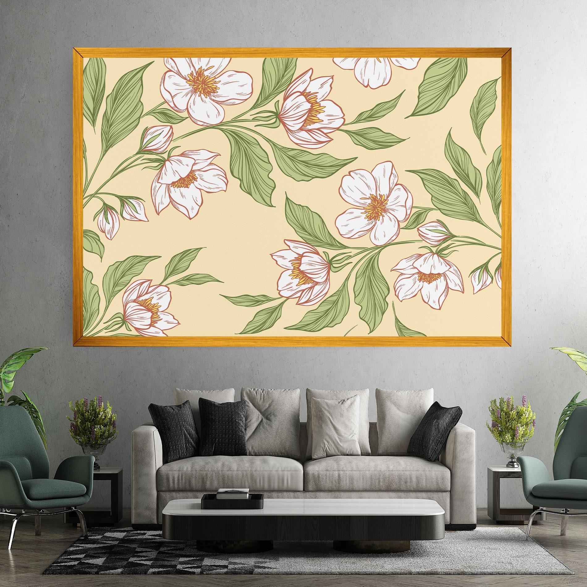 Tablou Canvas Cream Flower White mockup 7