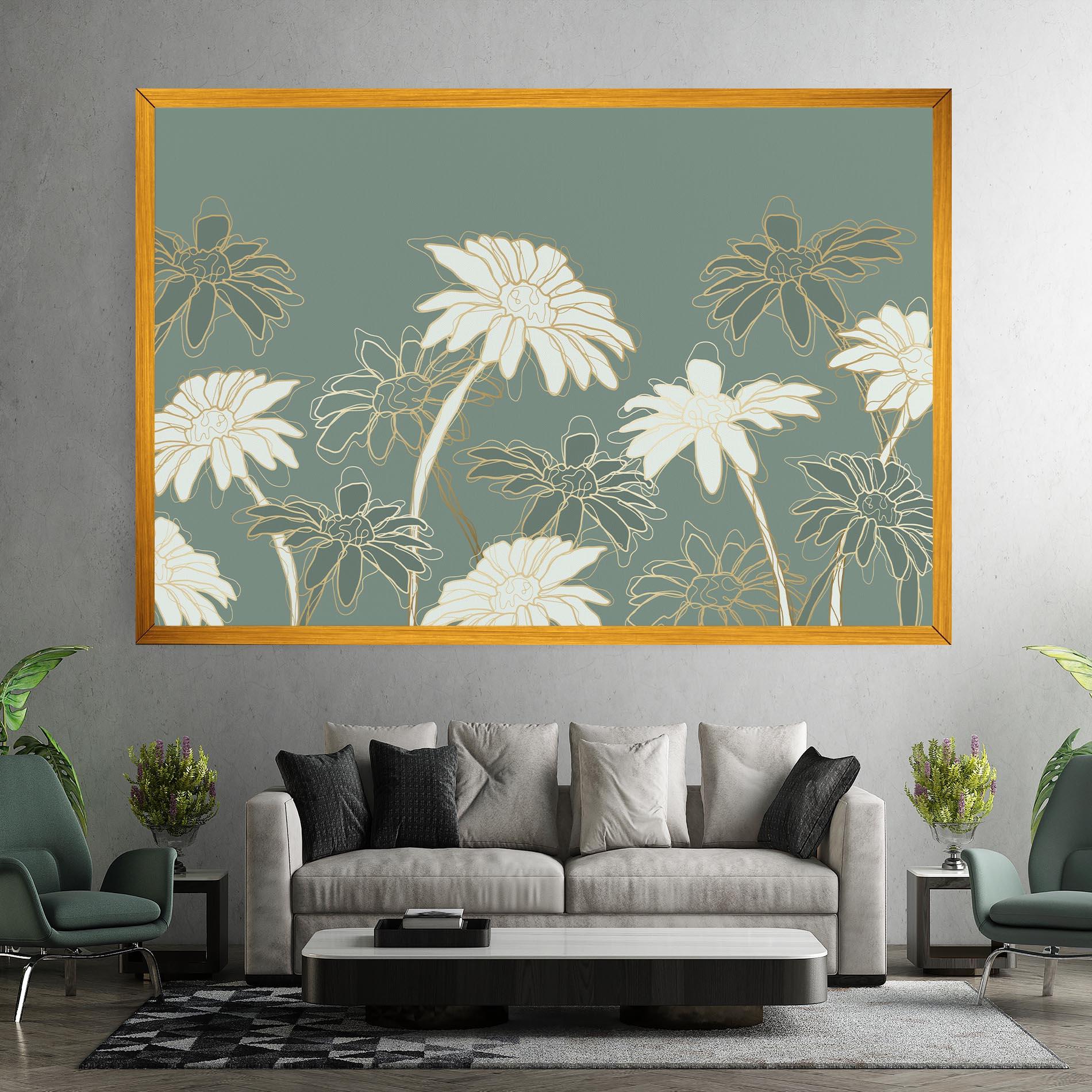 Tablou Canvas Gold Green Line mockup 7