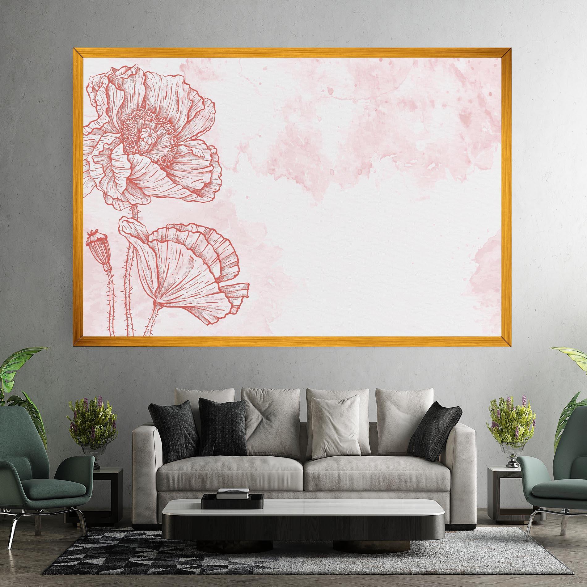 Tablou Canvas Red Poppy Line mockup 7