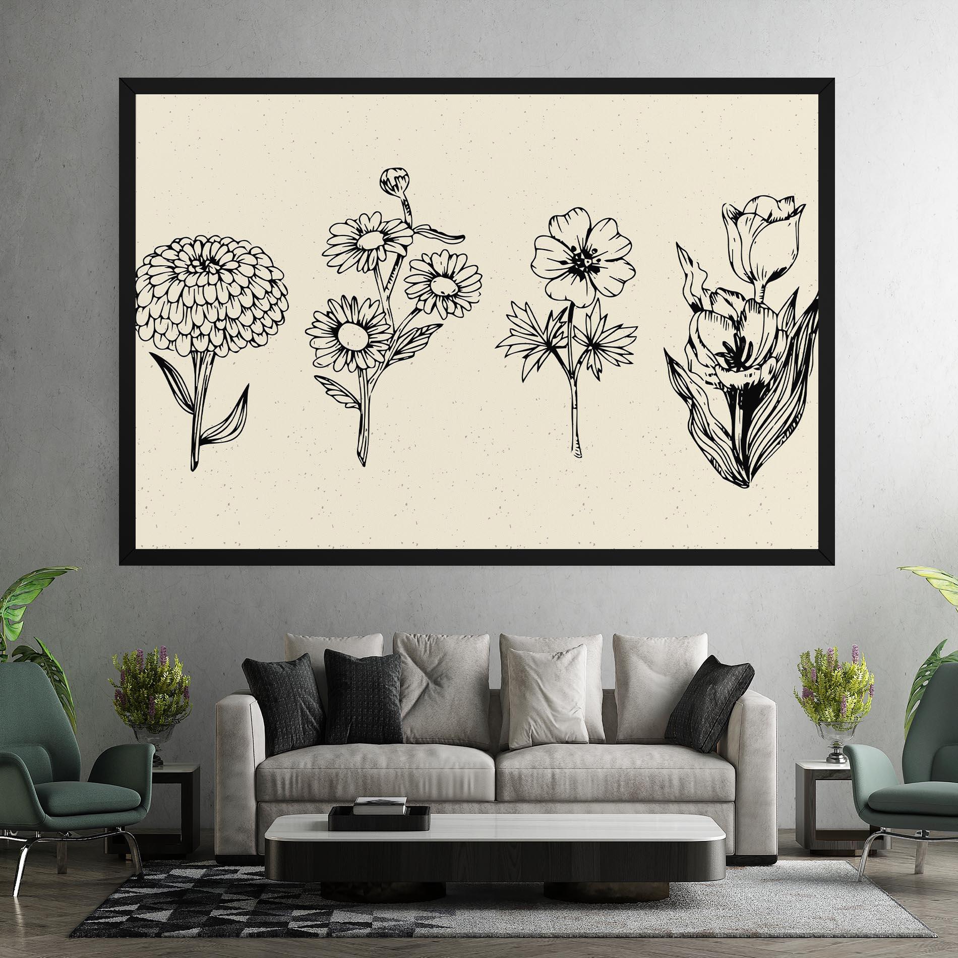 Tablou Canvas Black Line Cream mockup 7