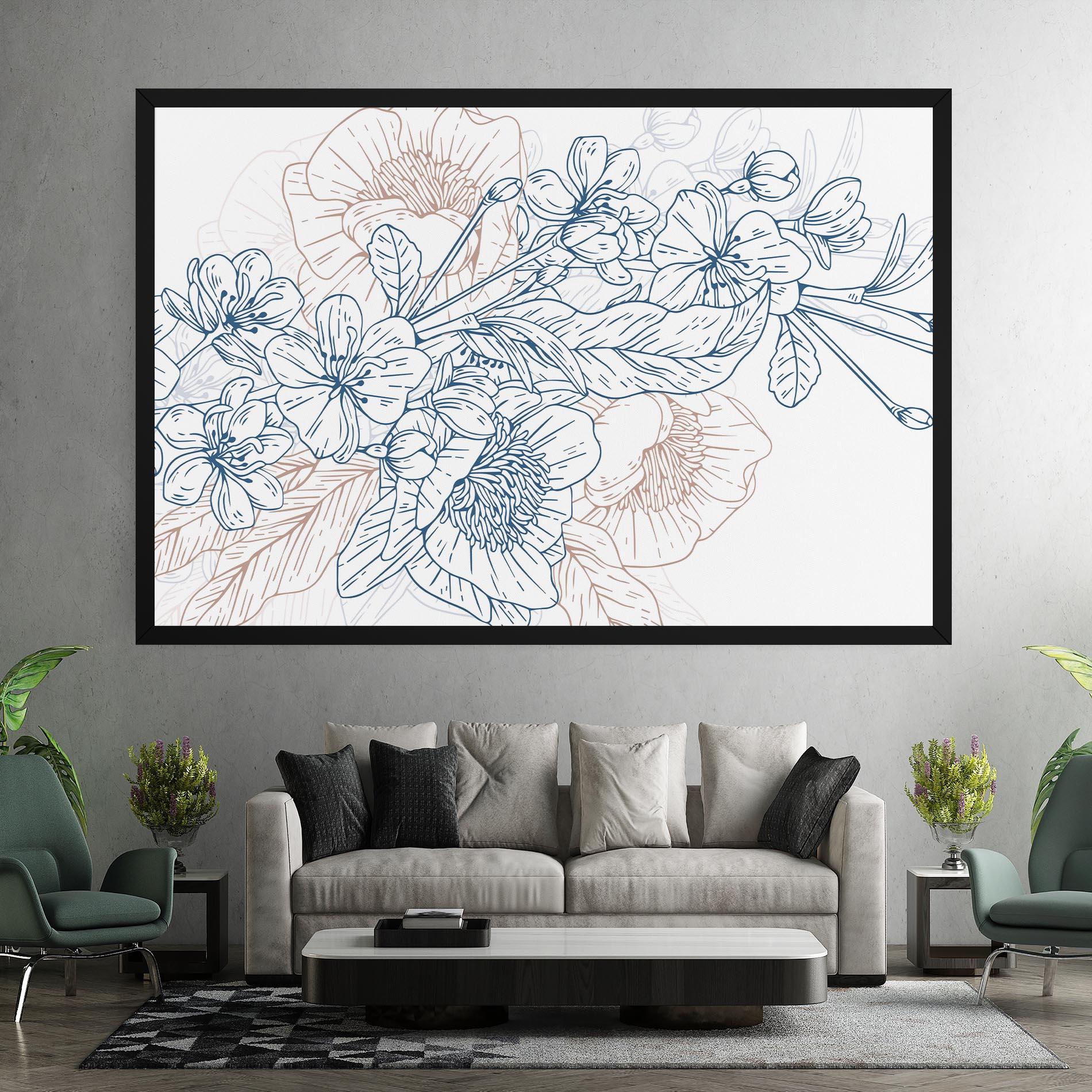 Tablou Canvas Blue Cream Line mockup 7