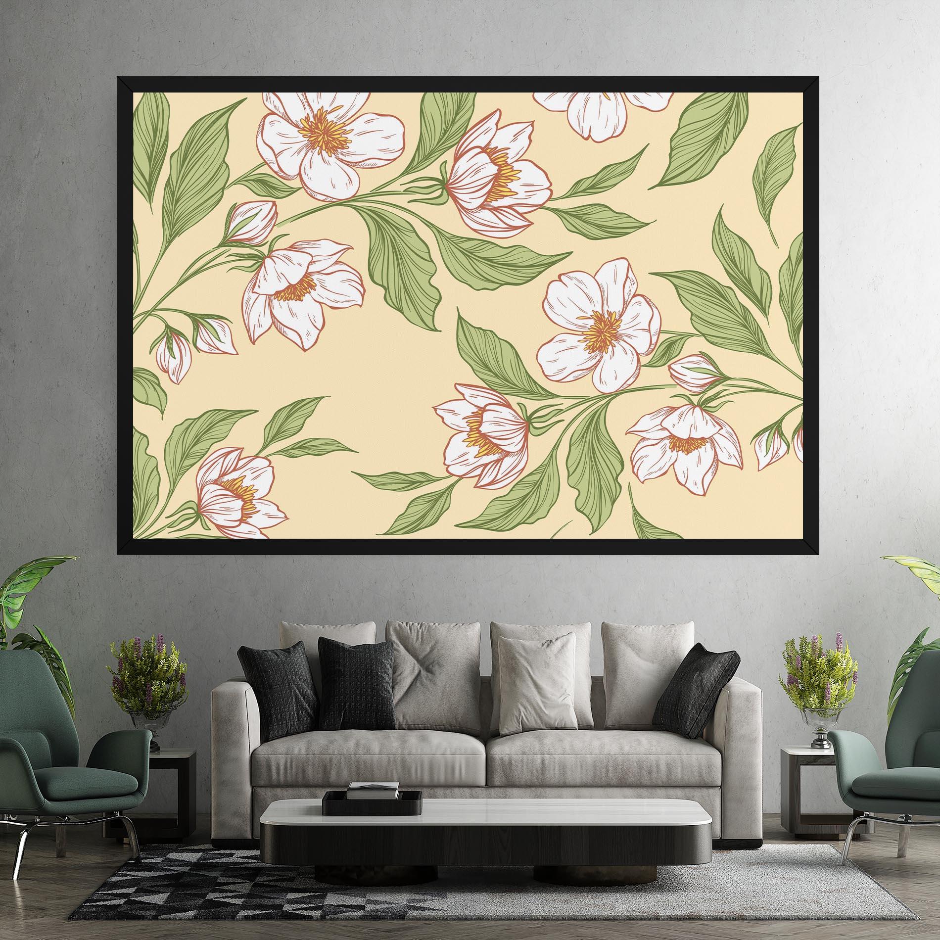 Tablou Canvas Cream Flower White mockup 7