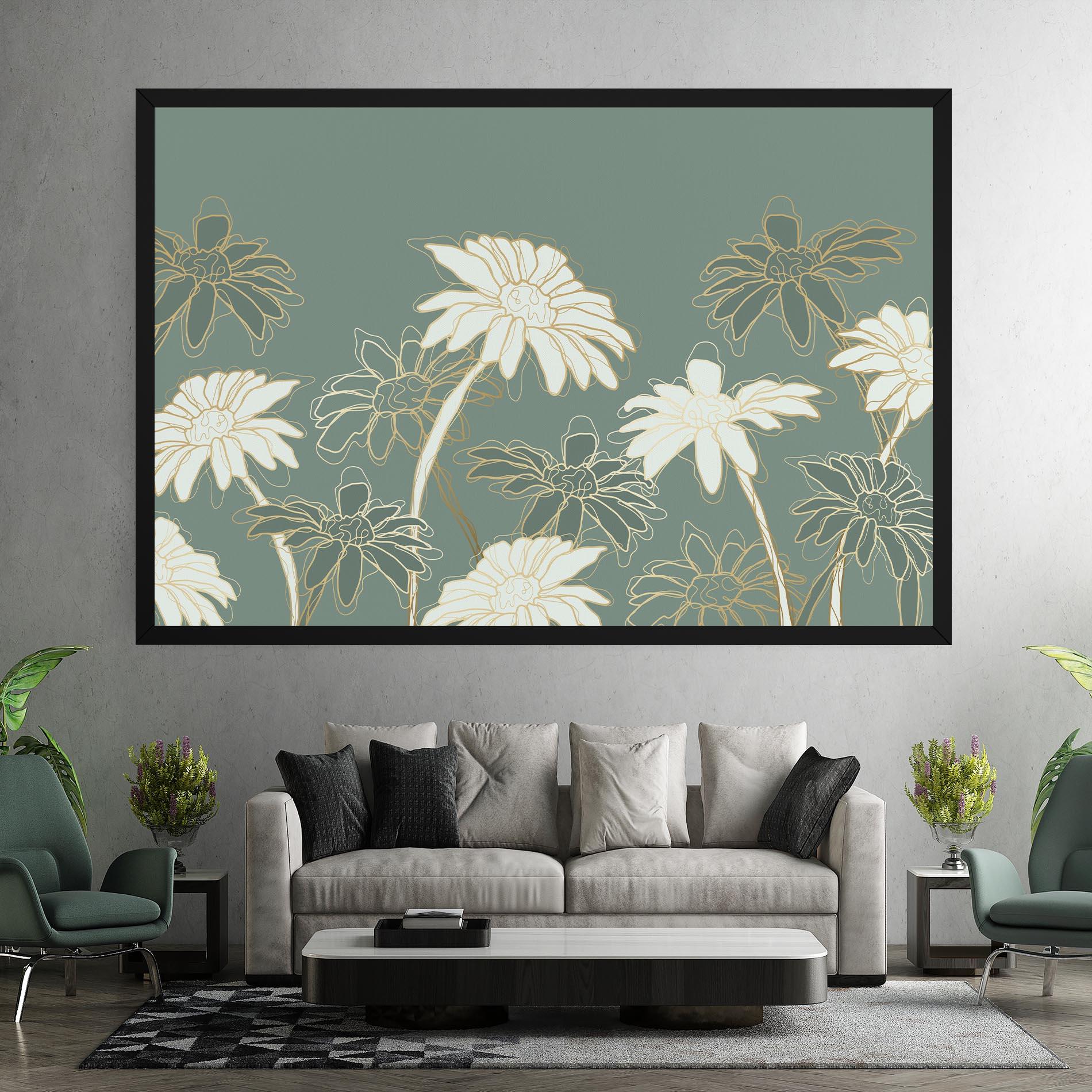 Tablou Canvas Gold Green Line mockup 7