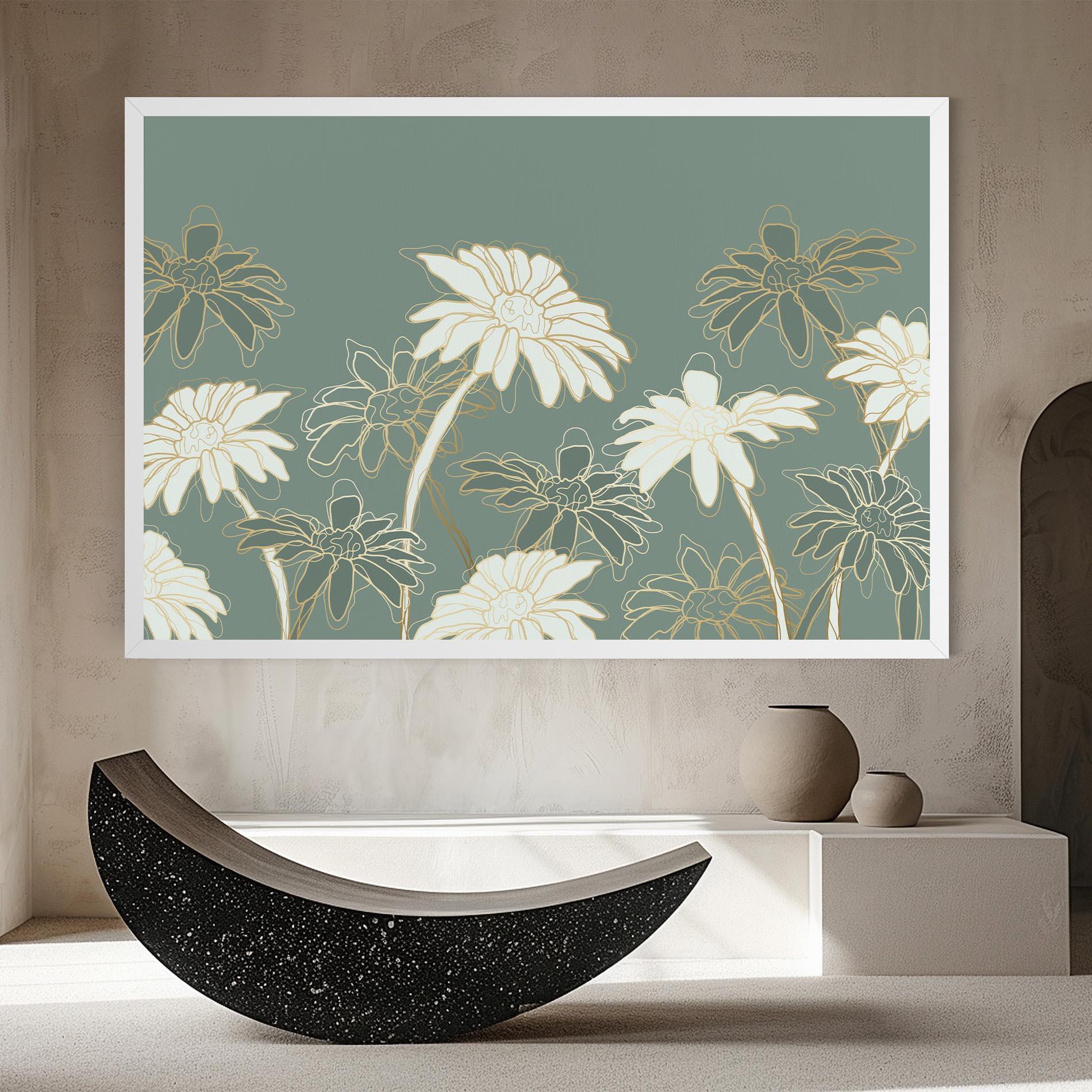 Tablou Canvas Gold Green Line mockup 8