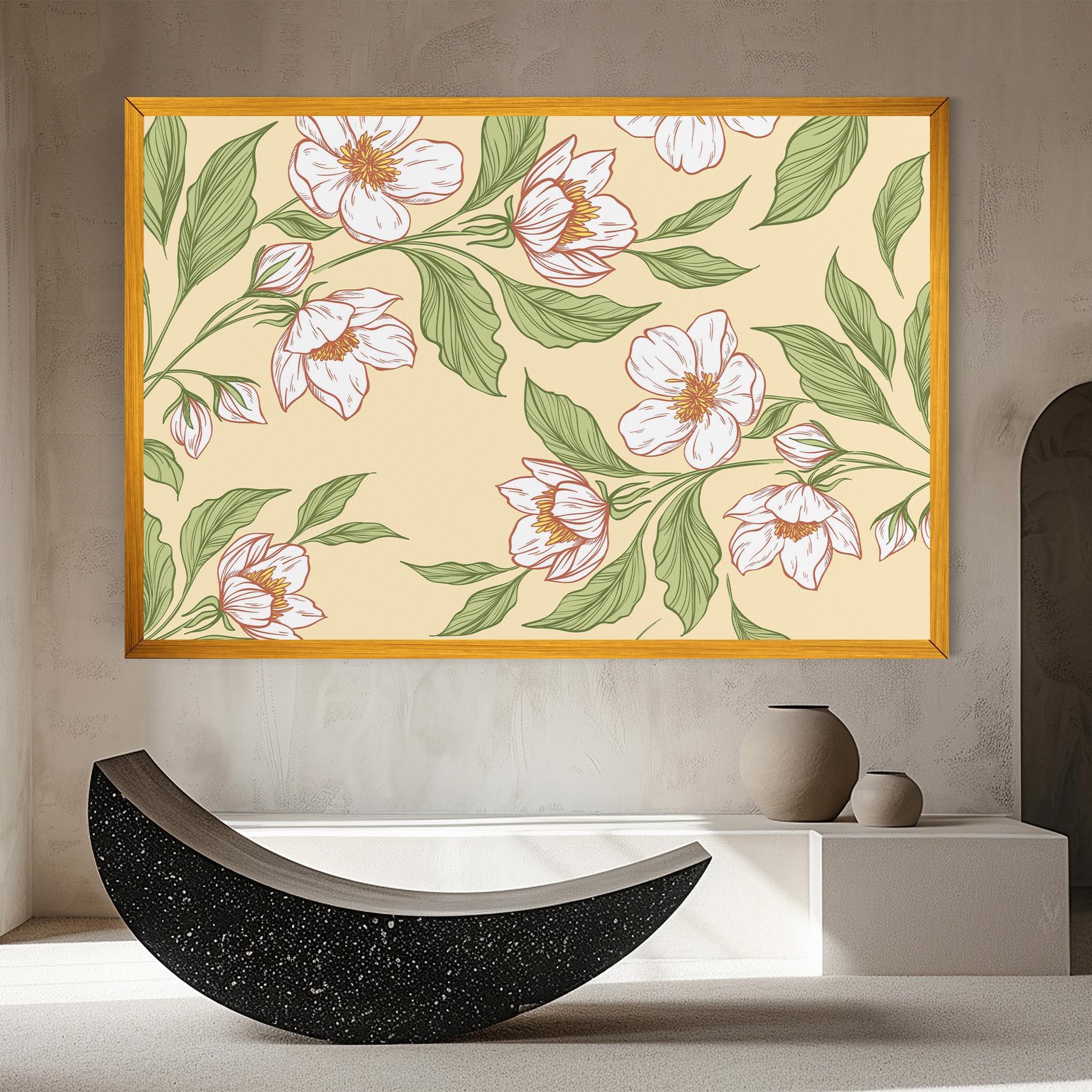 Tablou Canvas Cream Flower White mockup 8