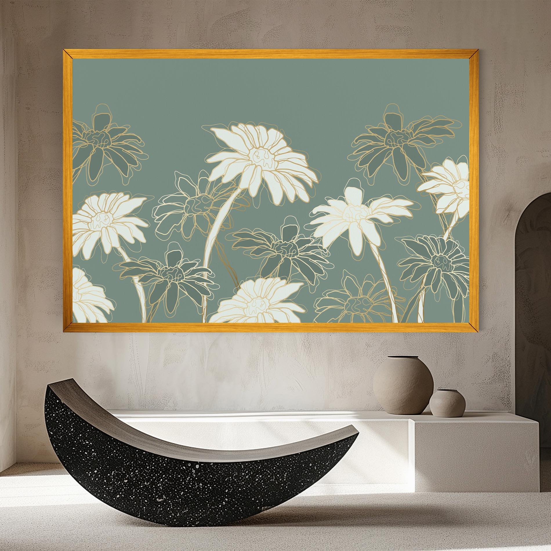 Tablou Canvas Gold Green Line mockup 8