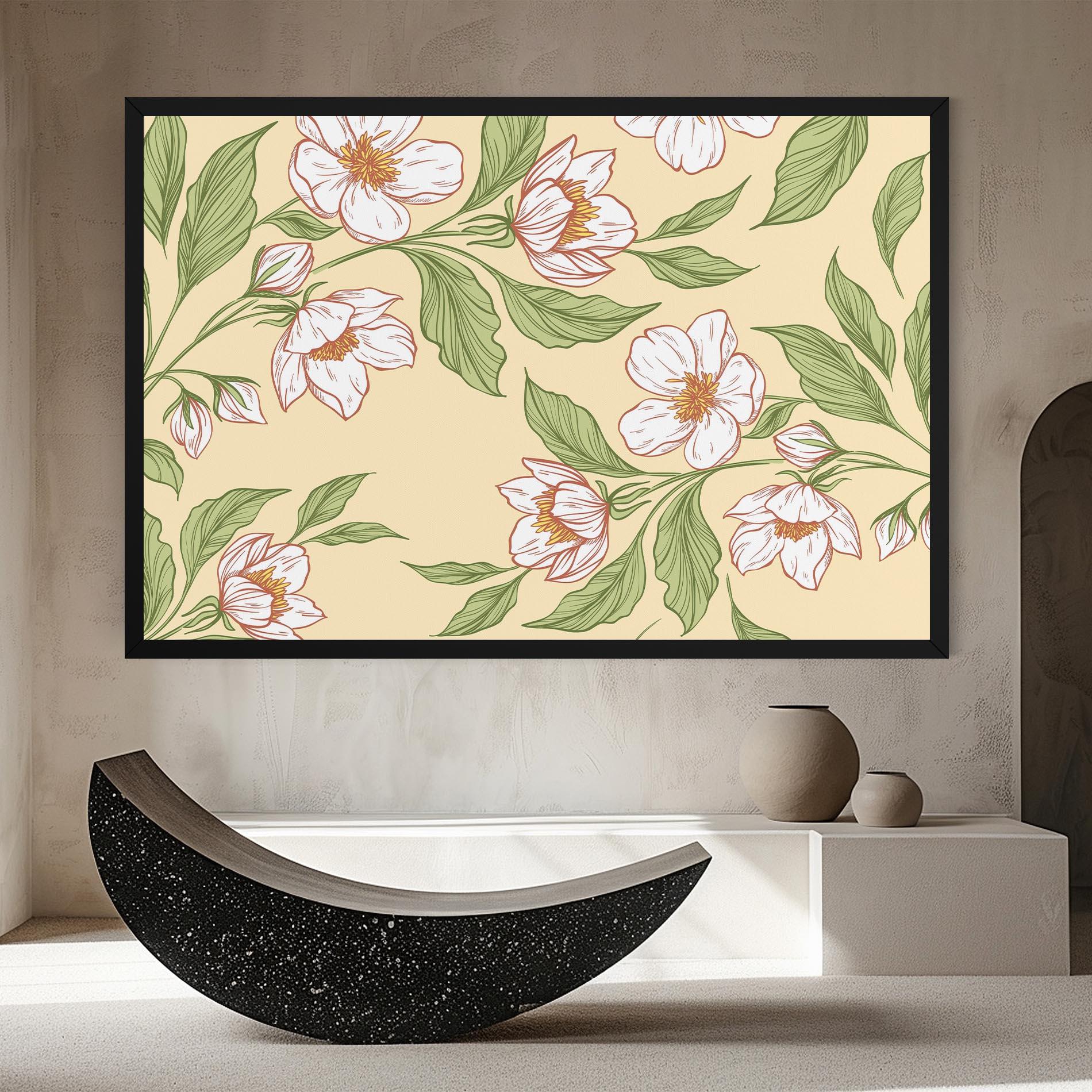 Tablou Canvas Cream Flower White mockup 8