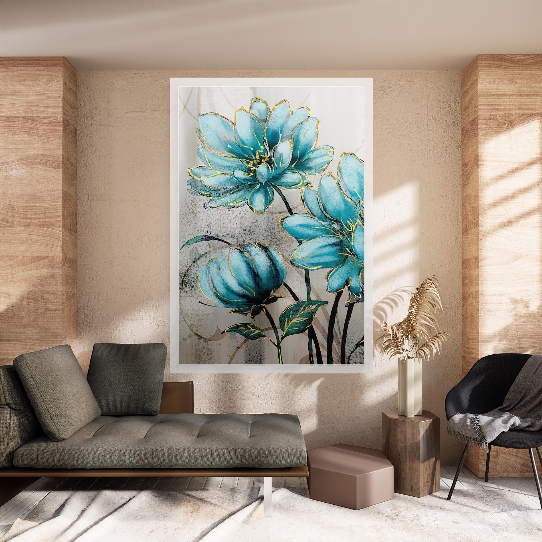 Tablou Canvas Bujori Albastri mockup 8