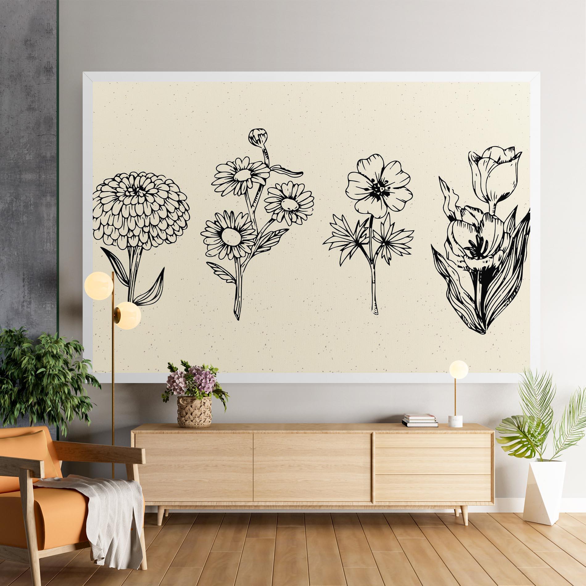 Tablou Canvas Black Line Cream mockup 9