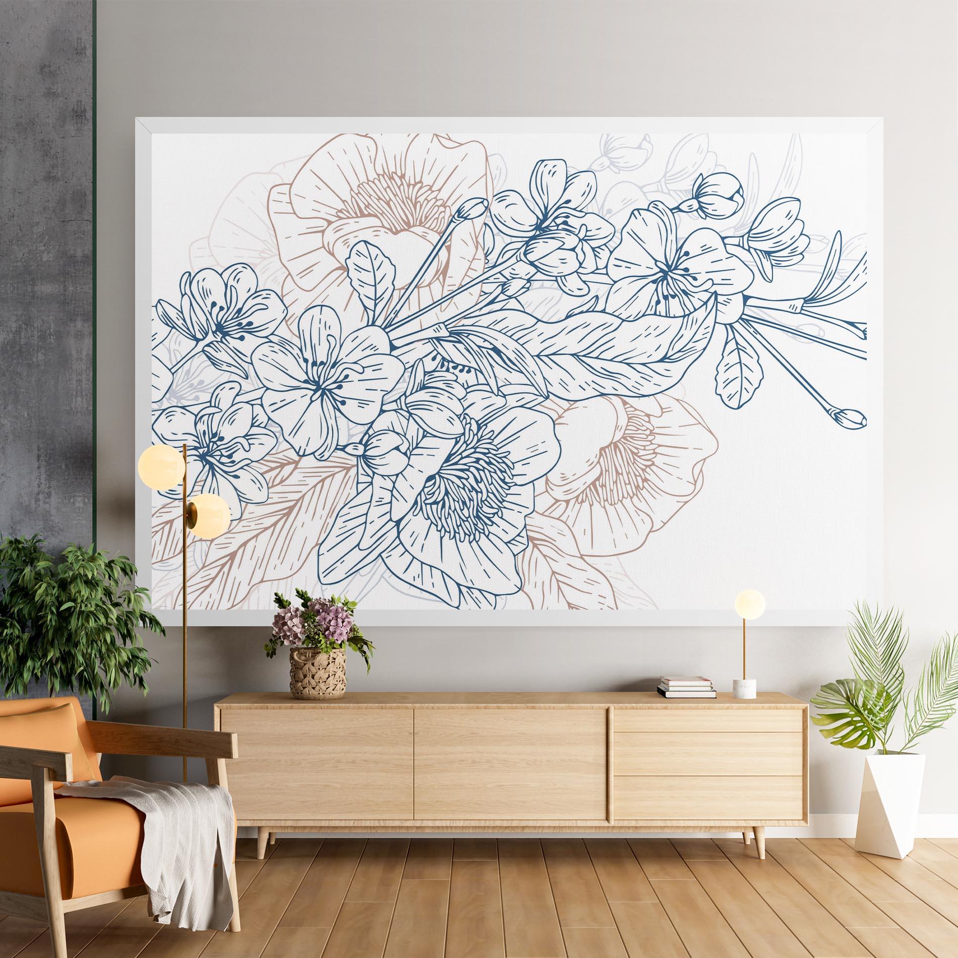 Tablou Canvas Blue Cream Line mockup 9