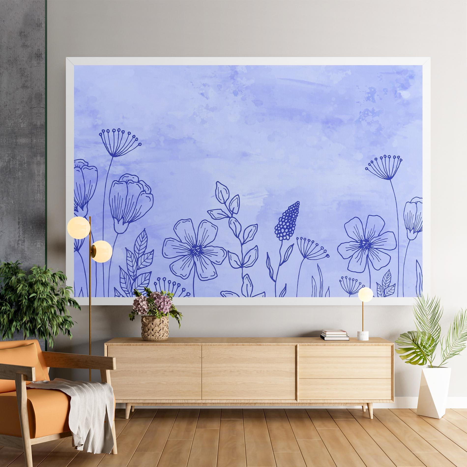 Tablou Canvas Blue Line Plant mockup 9