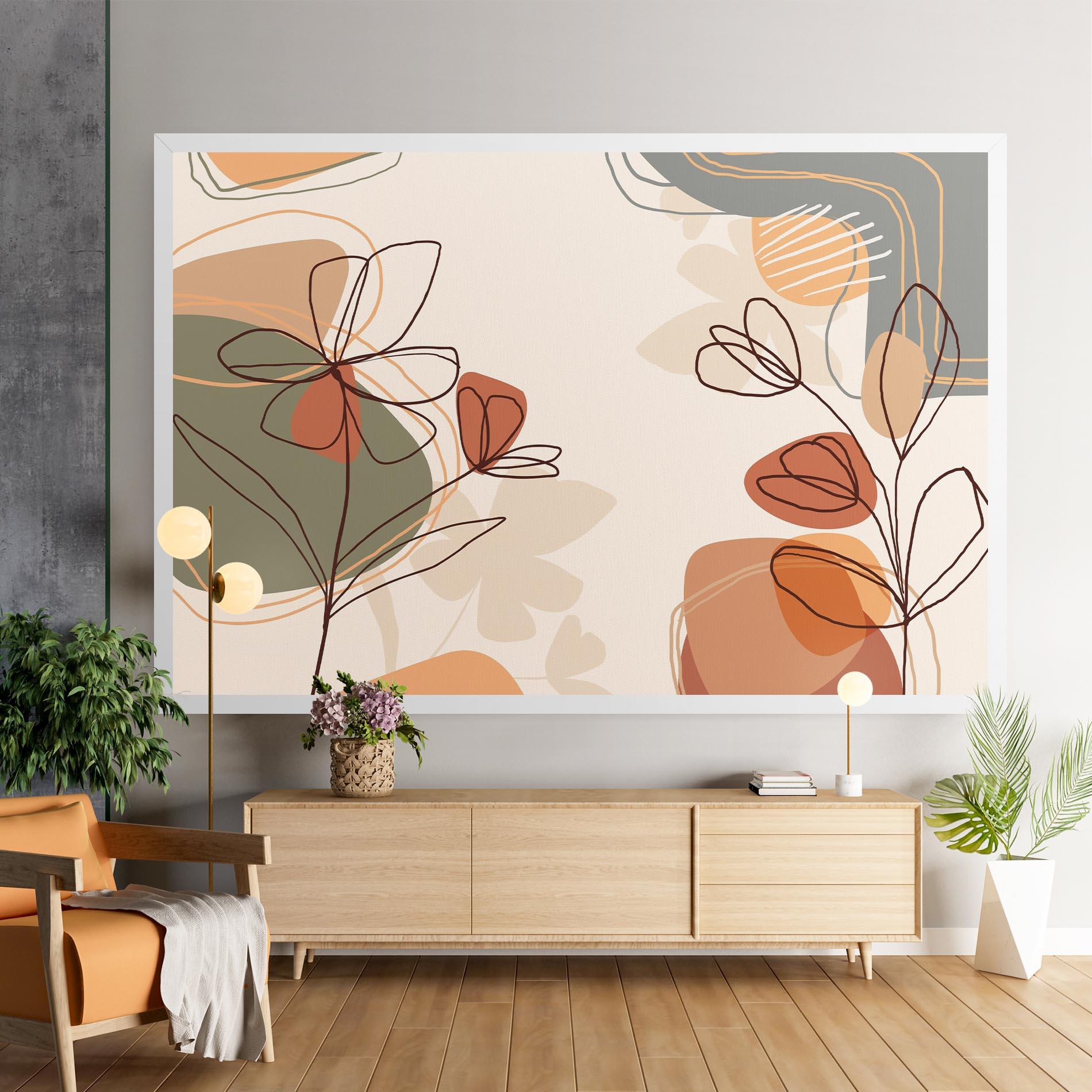 Tablou Canvas Brown Line Plants mockup 9