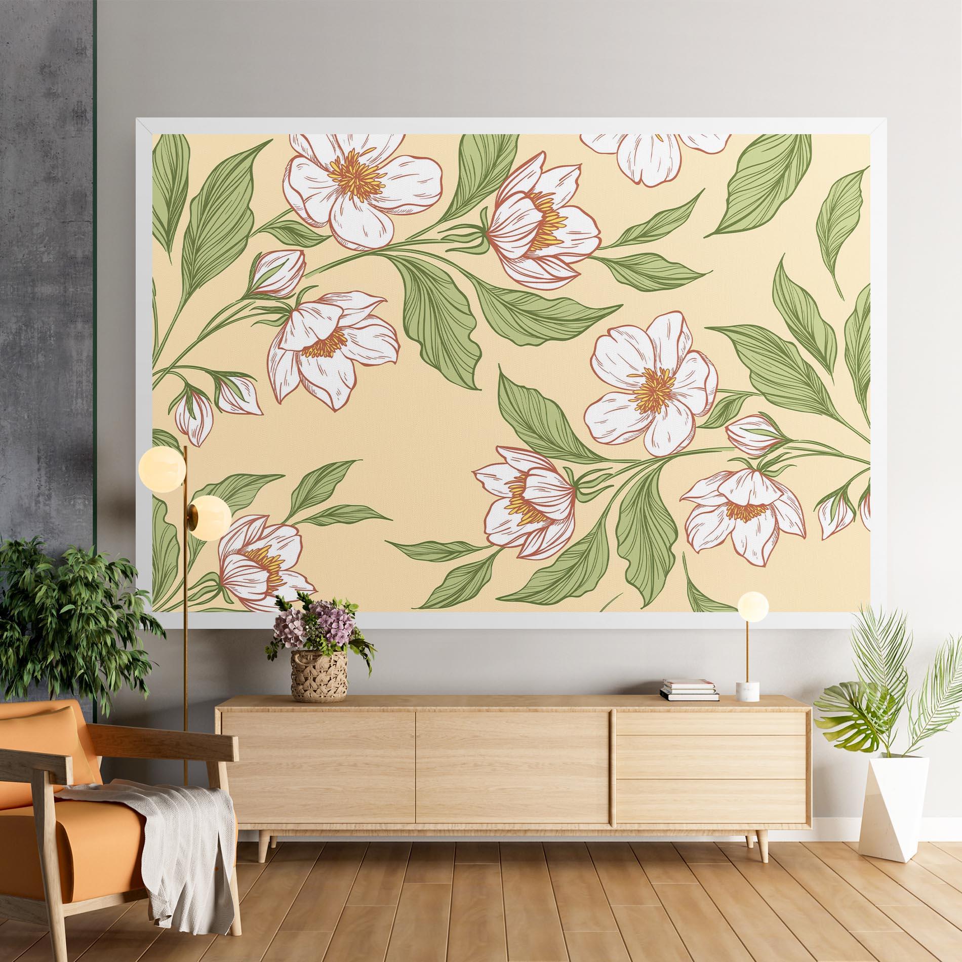 Tablou Canvas Cream Flower White mockup 9