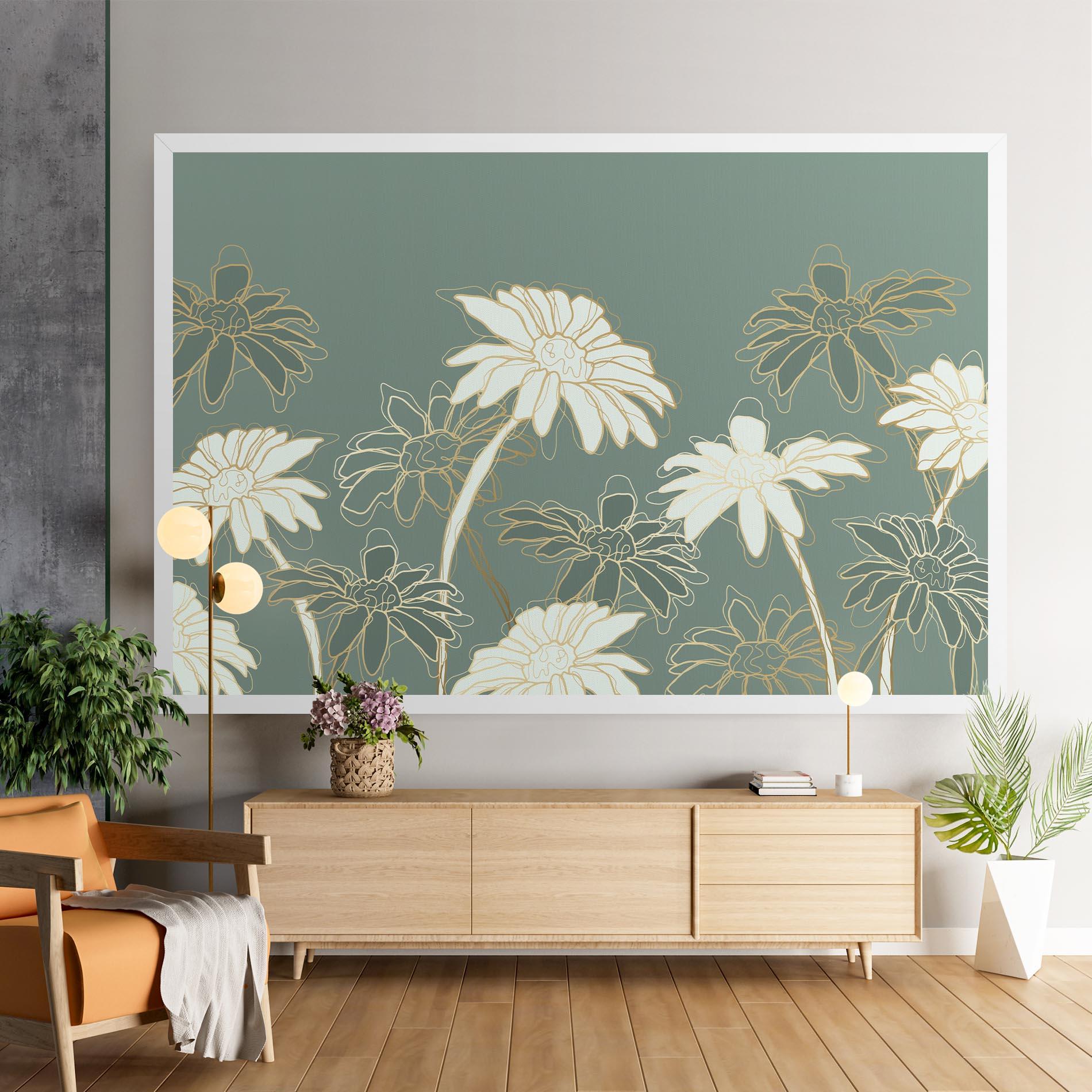 Tablou Canvas Gold Green Line mockup 9