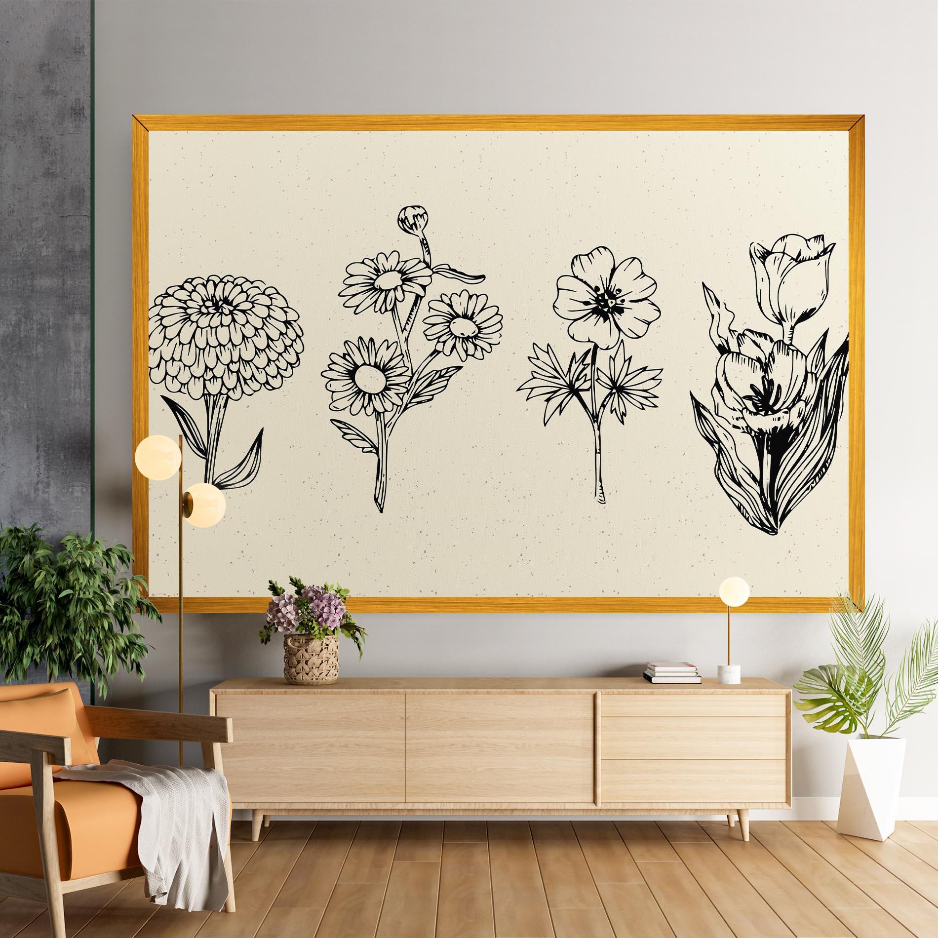 Tablou Canvas Black Line Cream mockup 9