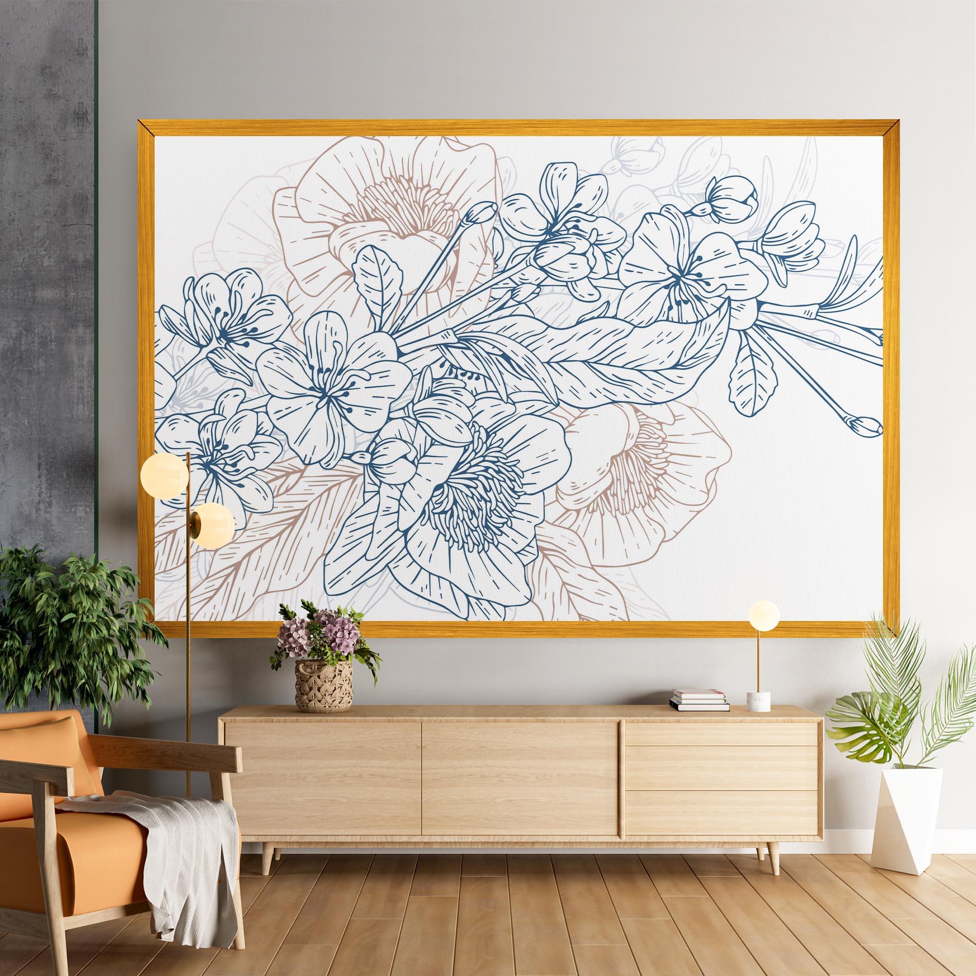 Tablou Canvas Blue Cream Line mockup 9