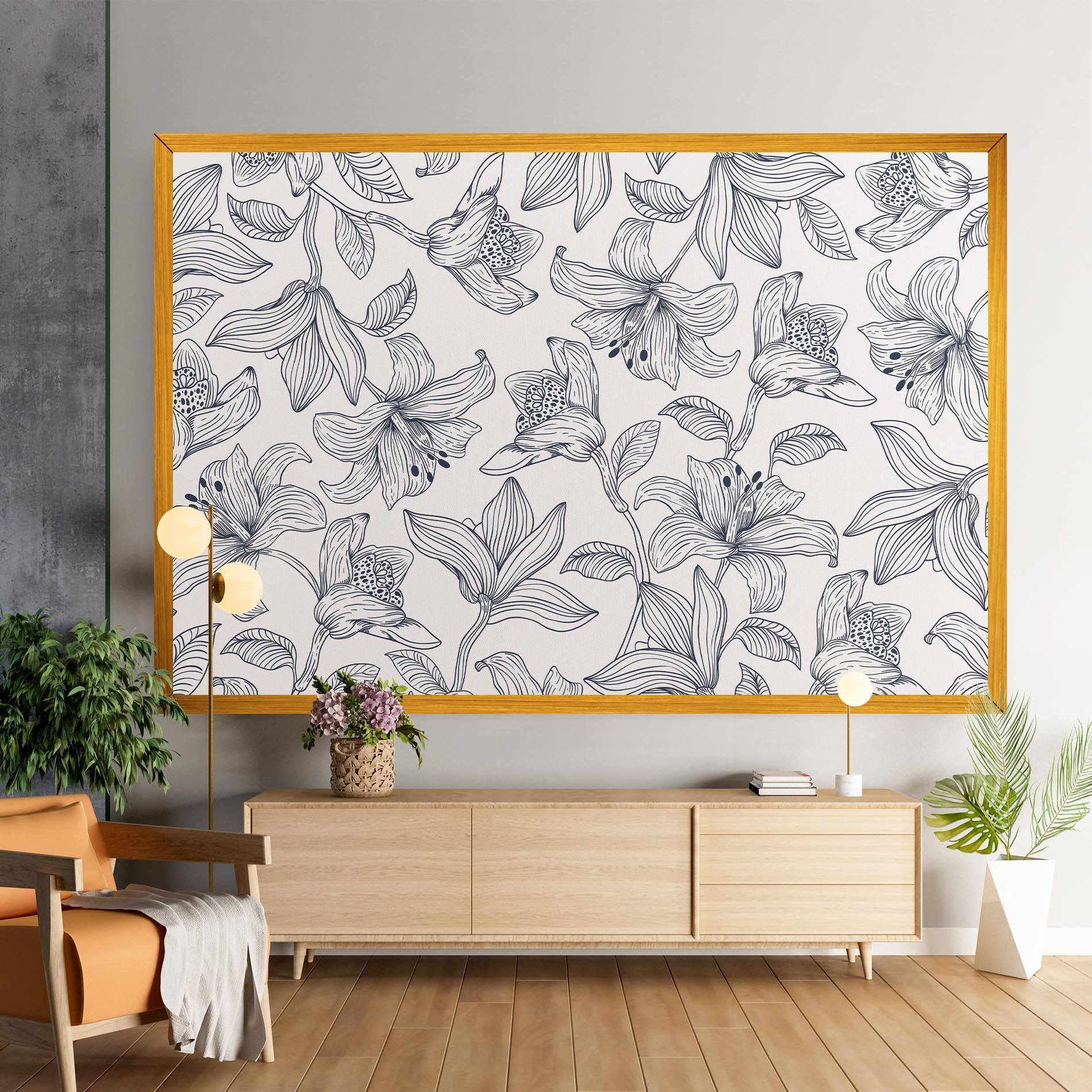 Tablou Canvas Blue Patern Flower mockup 9