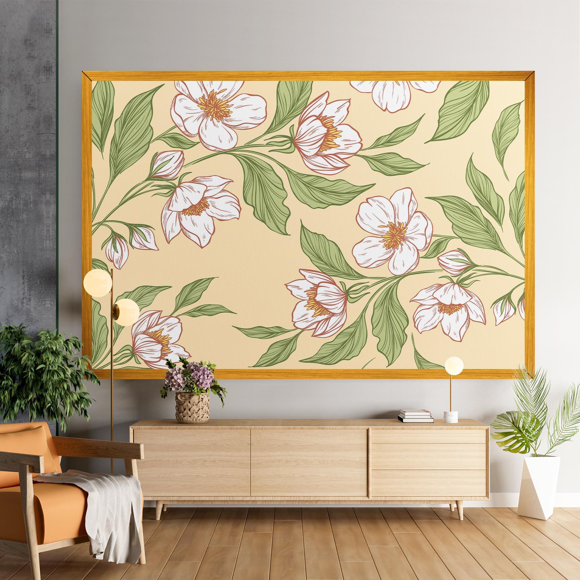 Tablou Canvas Cream Flower White mockup 9